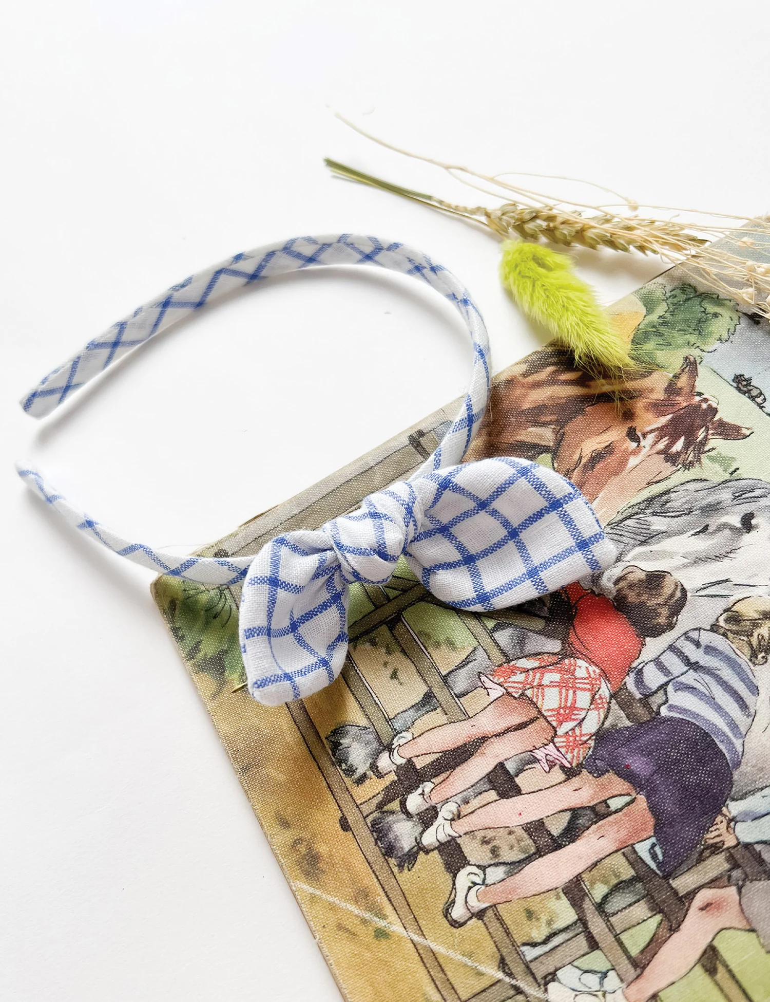 Alice Band in Blue Plaid - Image 4