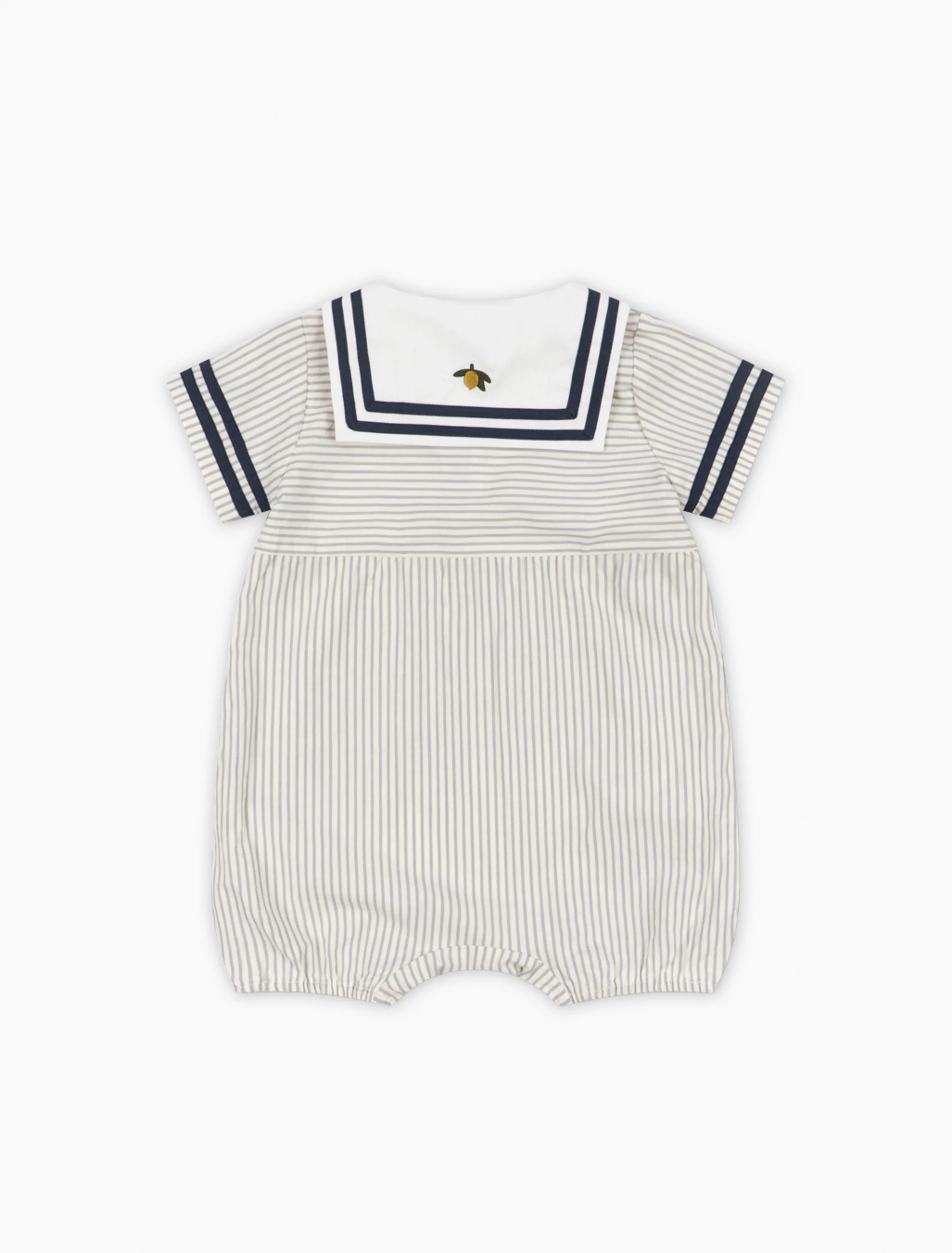 Allie Sailor Romper in Bleu Stripe - Image 2