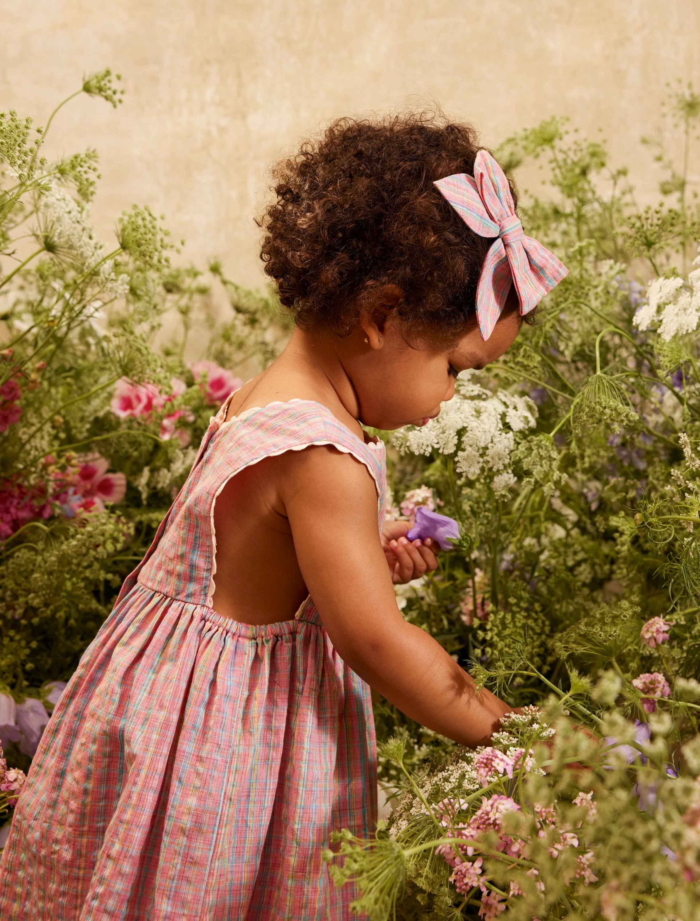 Aloisa Baby Dress in Pink Pomelo Checks - Image 3