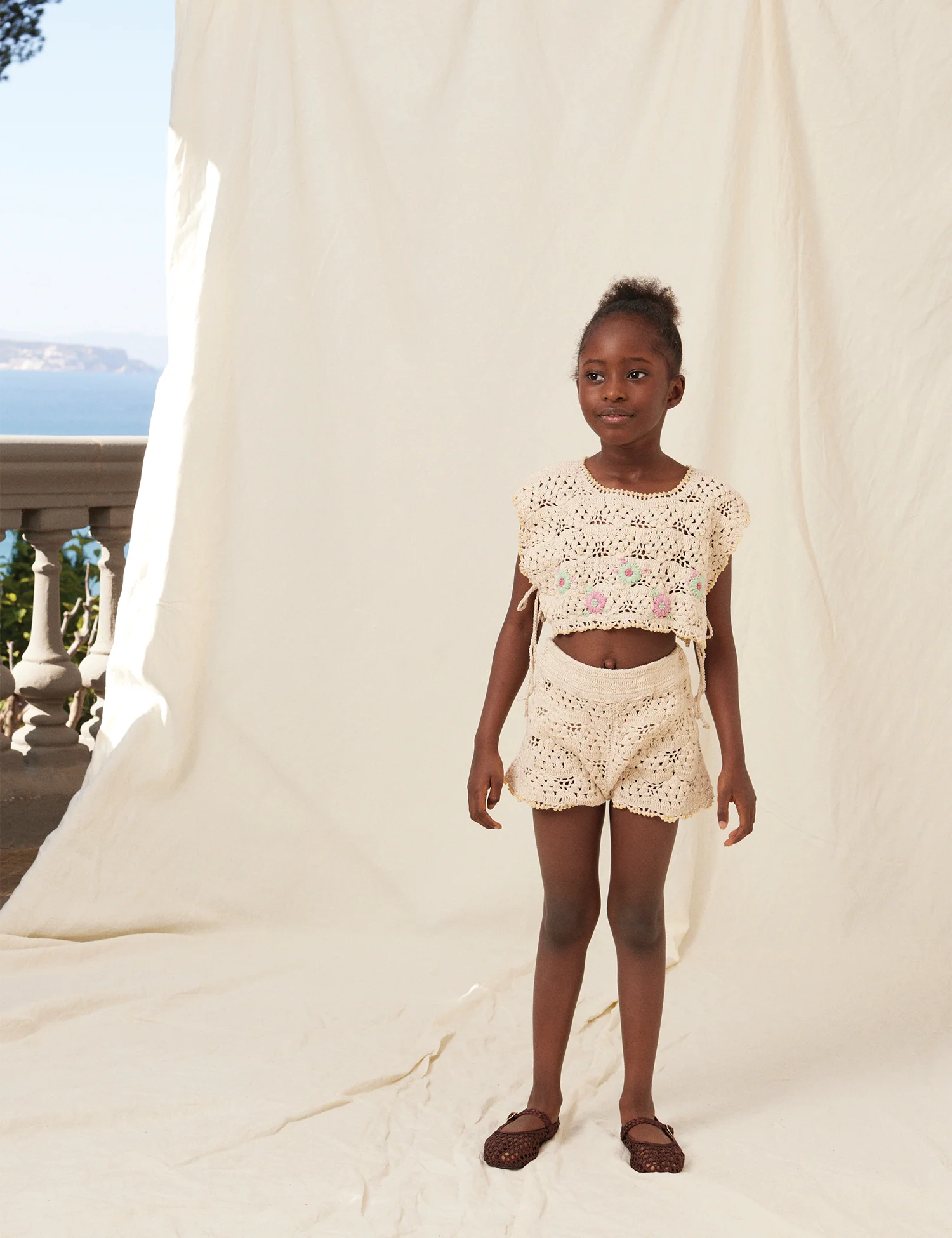 Anais Crochet Short in Natural Crochet - Image 2