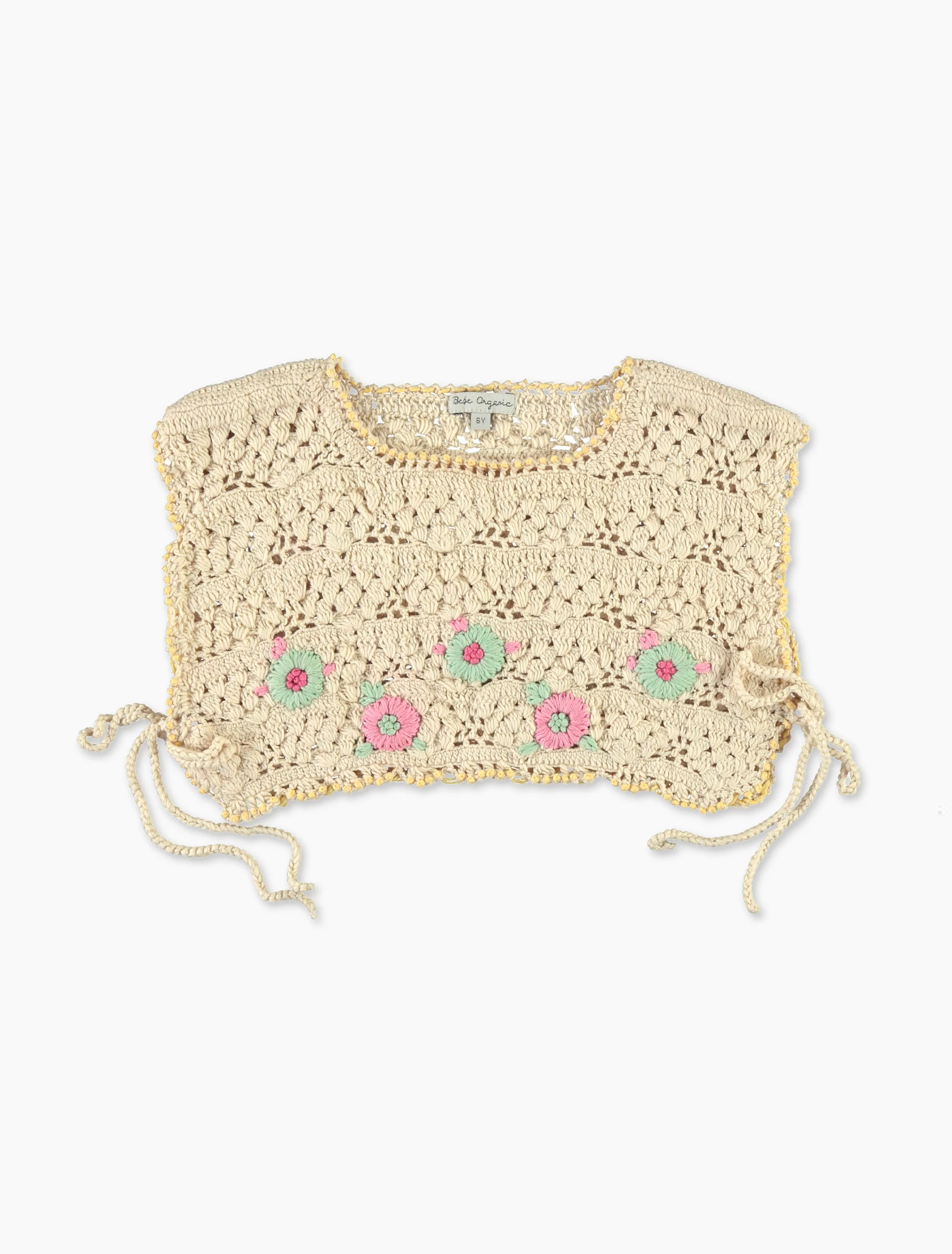 Anais Crochet Vest in Natural Crochet