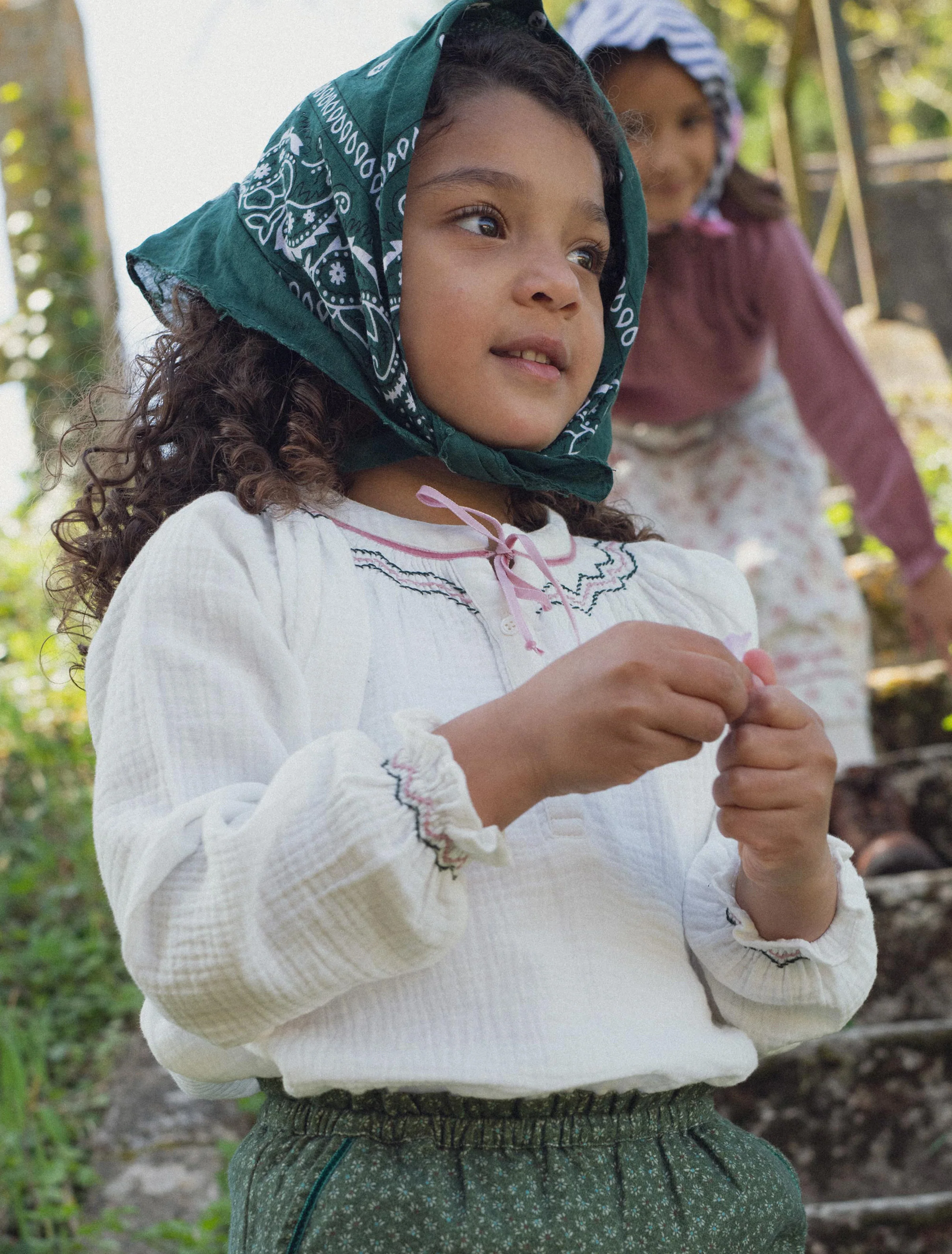 Aria Smocked Blouse in Milk - Image 3