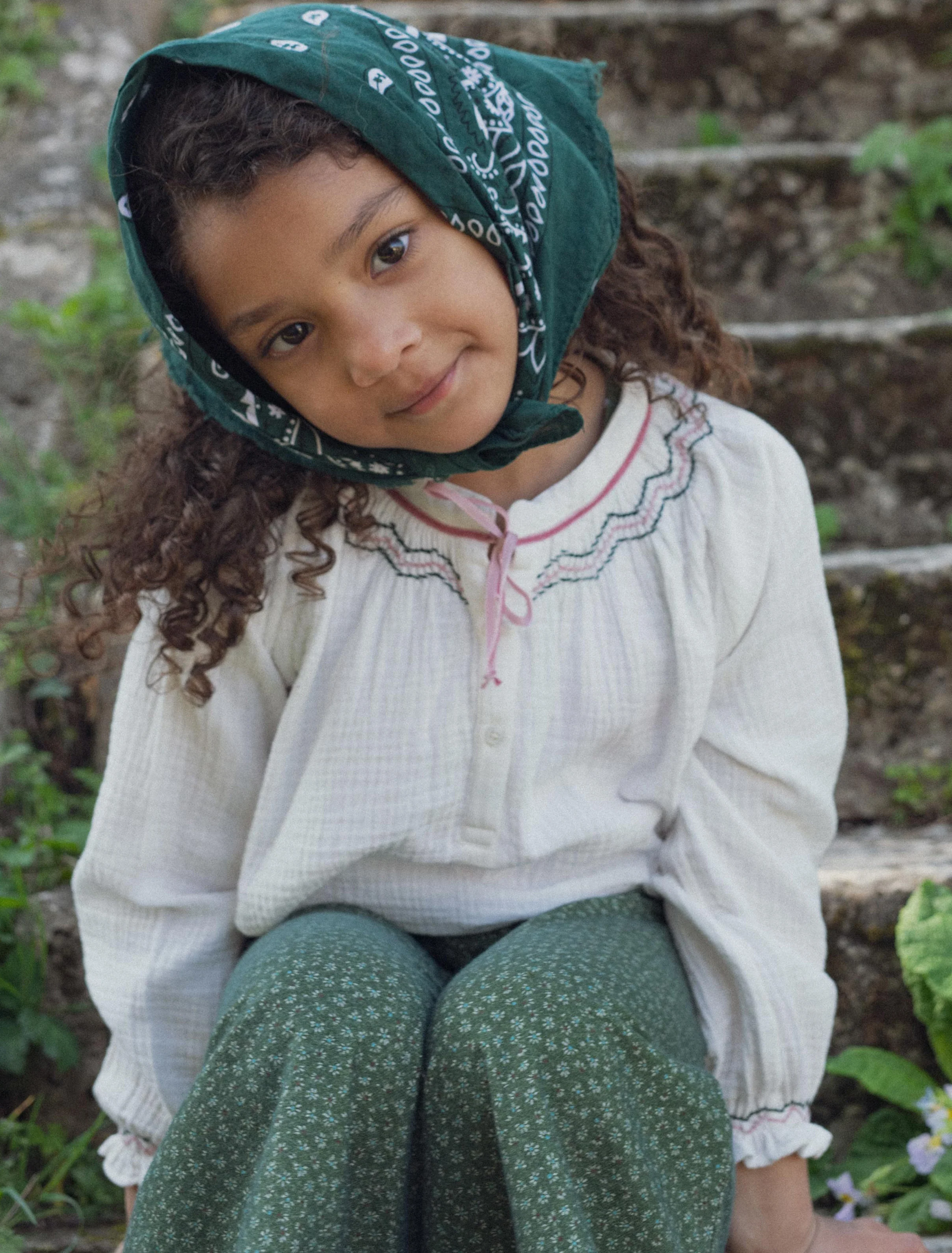 Aria Smocked Blouse in Milk - Image 4