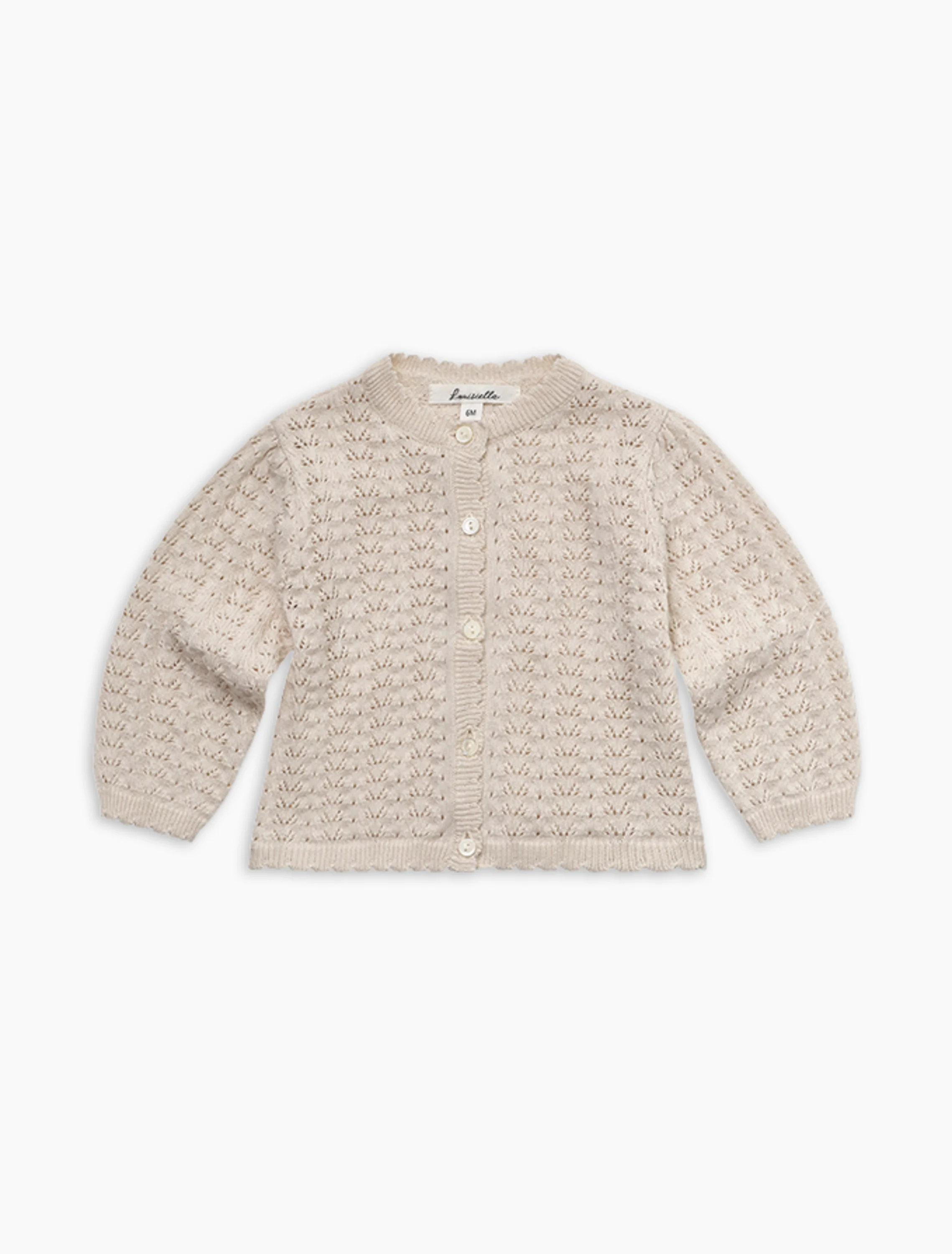Baby Lavera Knit Cardigan in Pale Beige