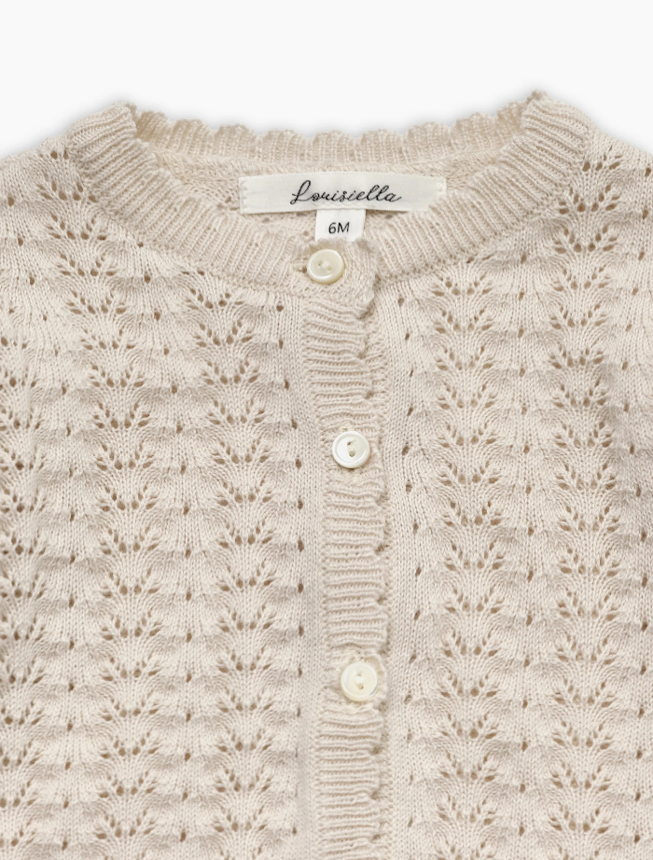 Baby Lavera Knit Cardigan in Pale Beige - Image 4