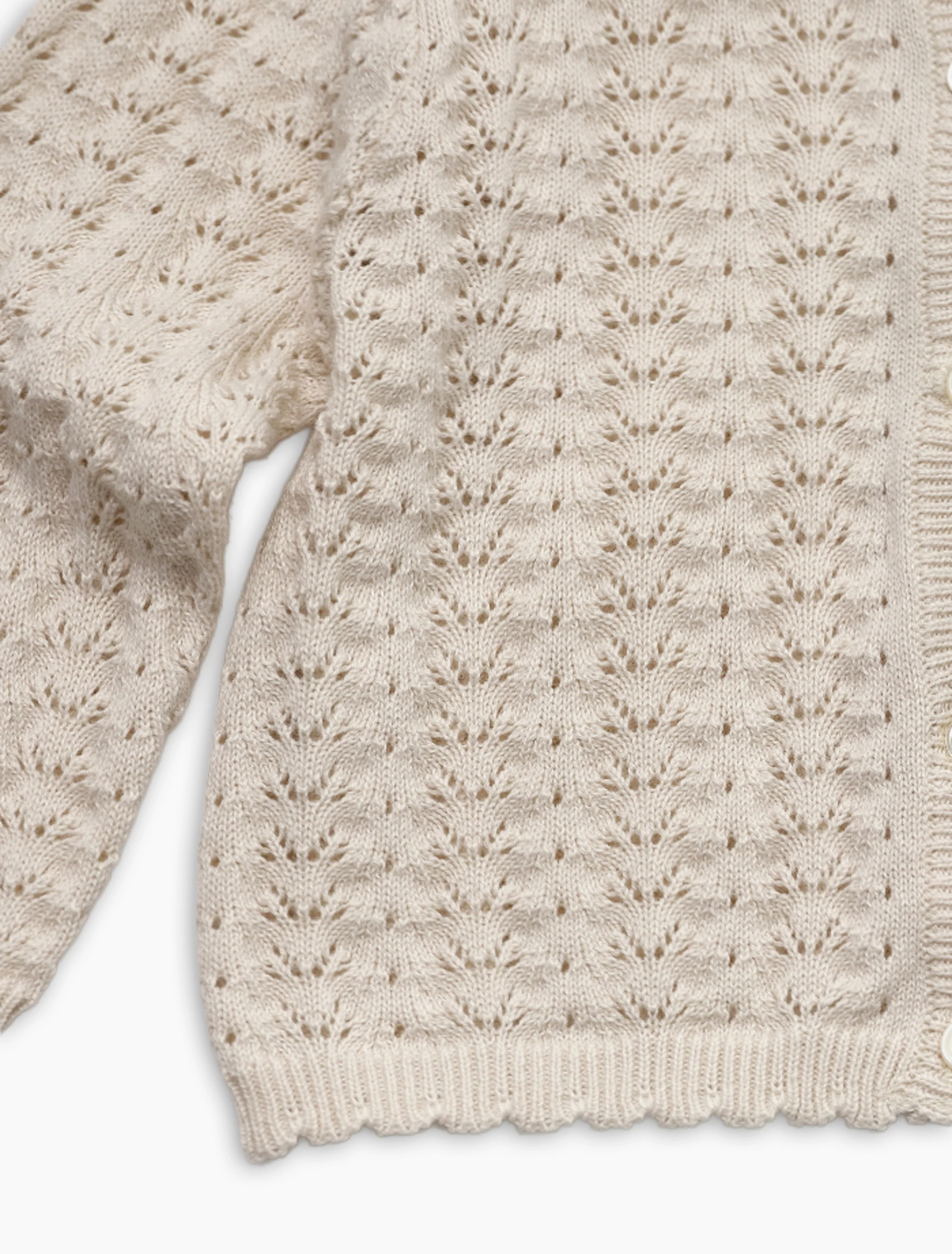 Baby Lavera Knit Cardigan in Pale Beige - Image 5