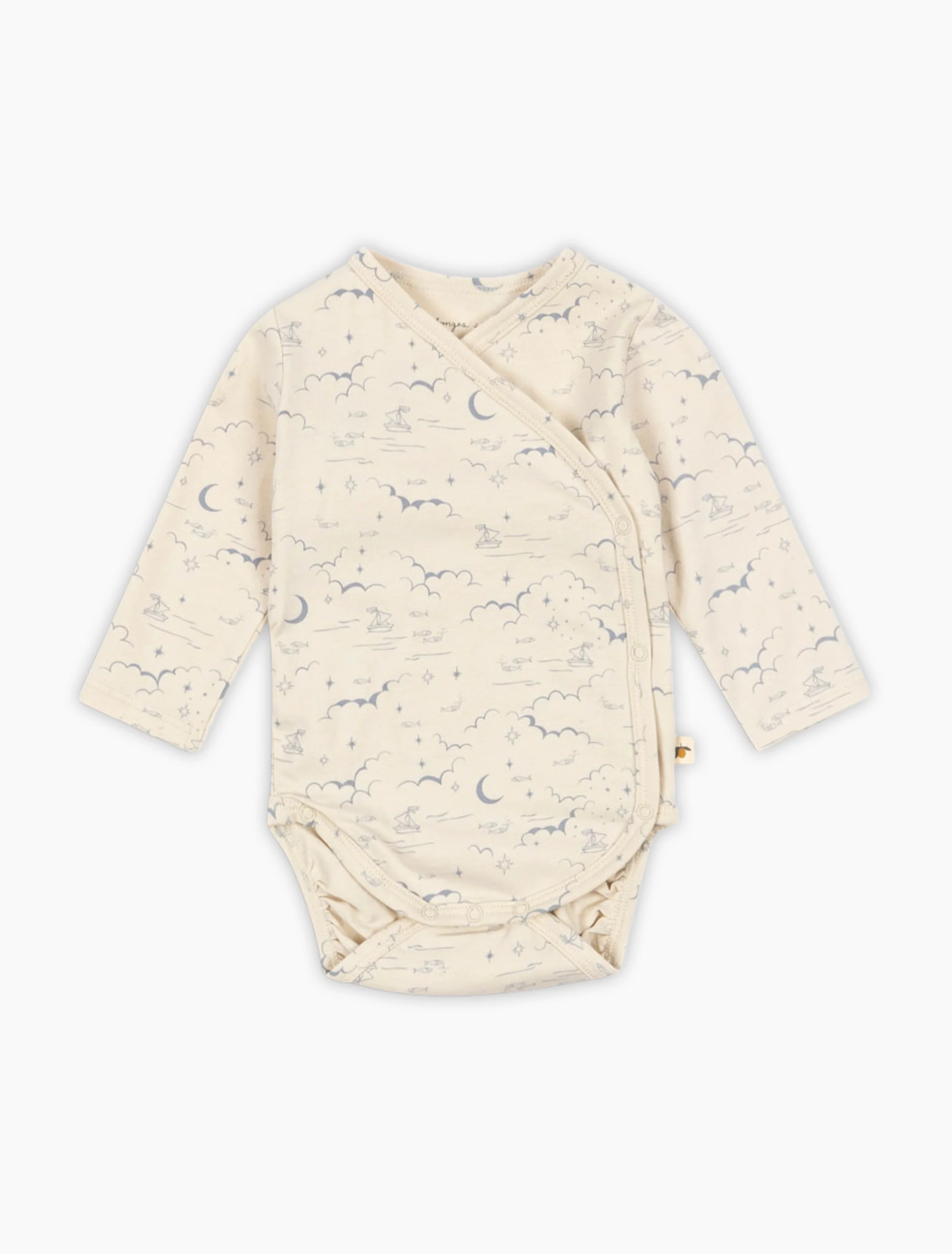 Basic LS Kimono Bodysuit in Cielo Marino