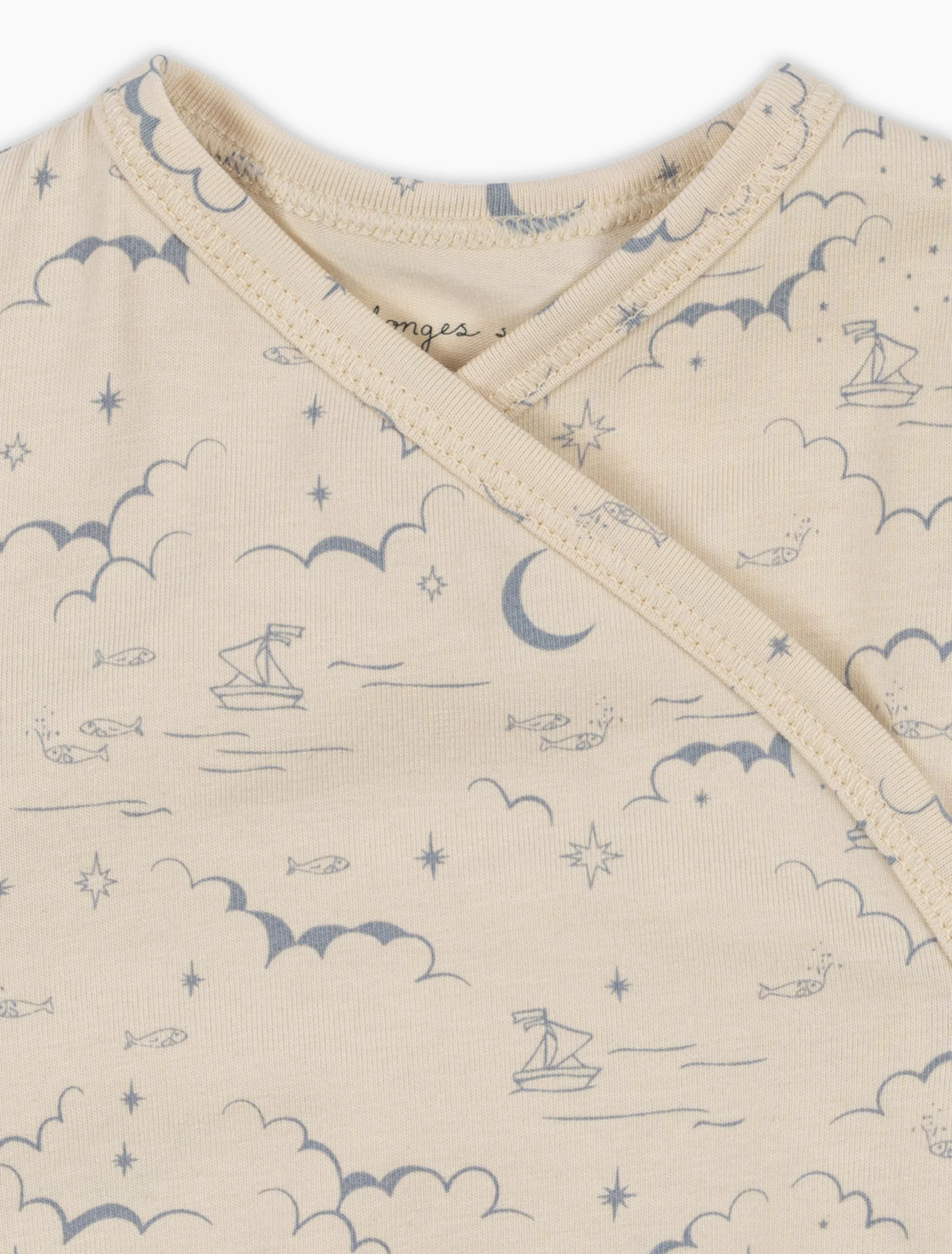 Basic LS Kimono Bodysuit in Cielo Marino - Image 3