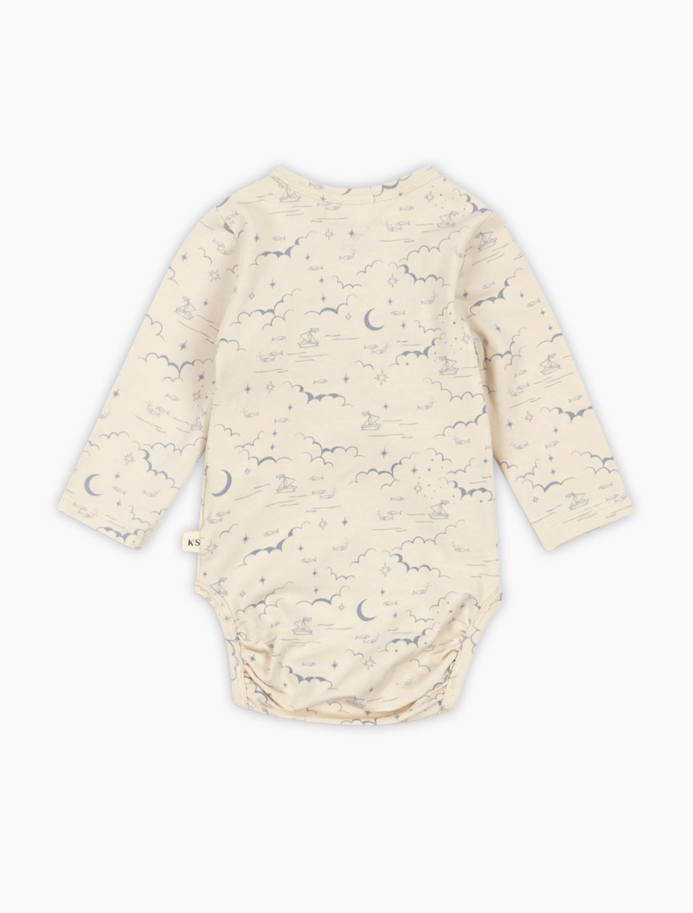 Basic LS Kimono Bodysuit in Cielo Marino - Image 4