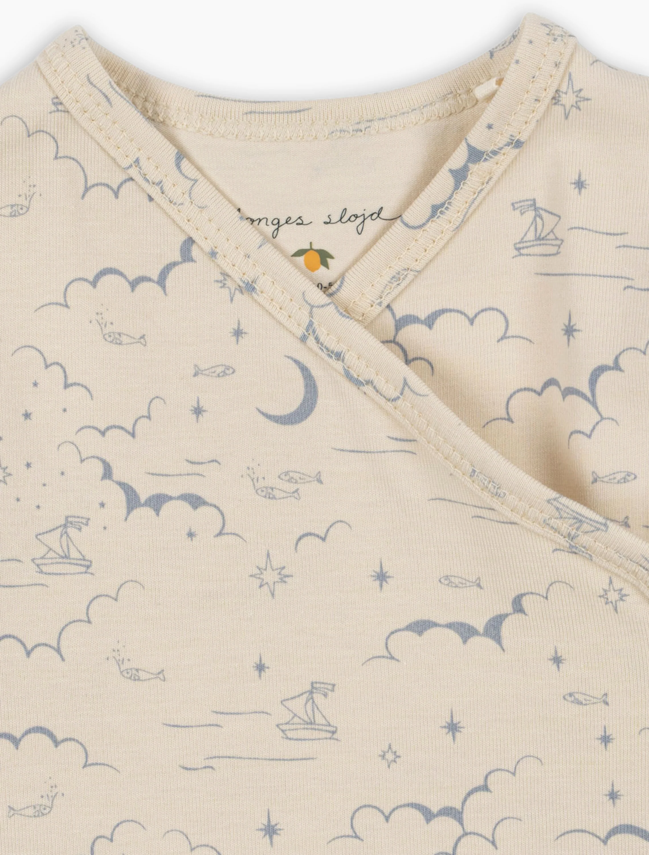 Basic Newborn Onesie Romper in Cielo Marino - Image 4