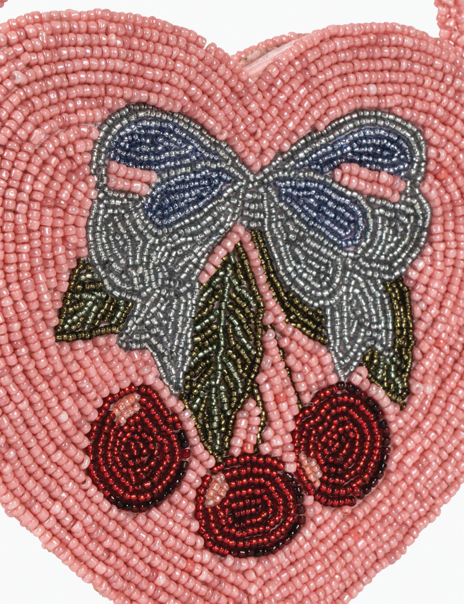 Beaded Heart Bag in Amarena - Image 3