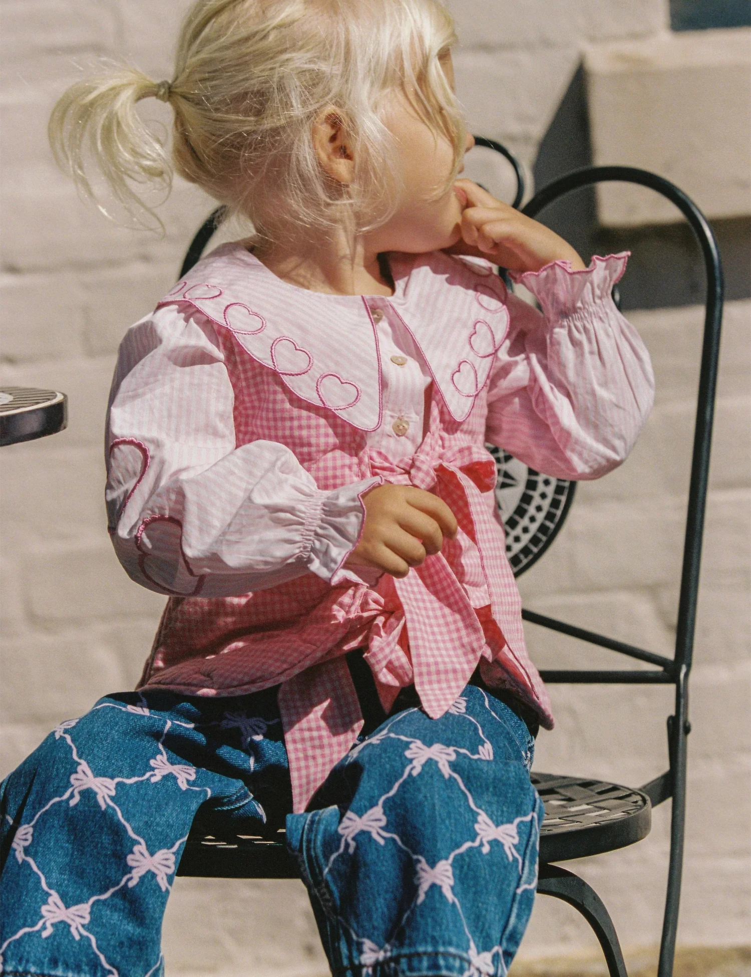 Beau Vest in Gingham/Roses - Image 3