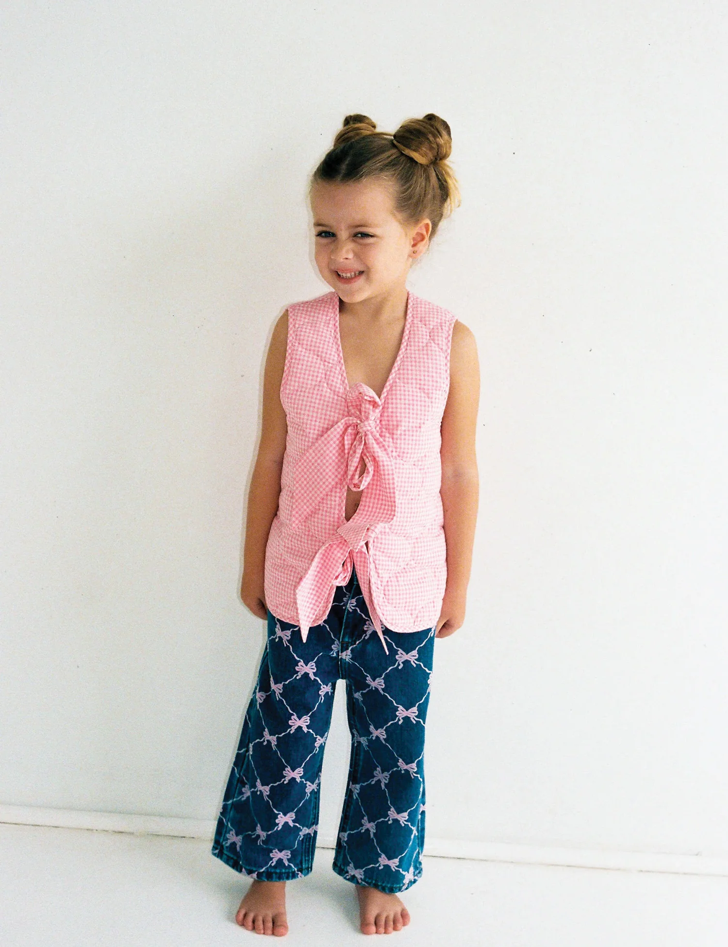Beau Vest in Gingham/Roses - Image 5