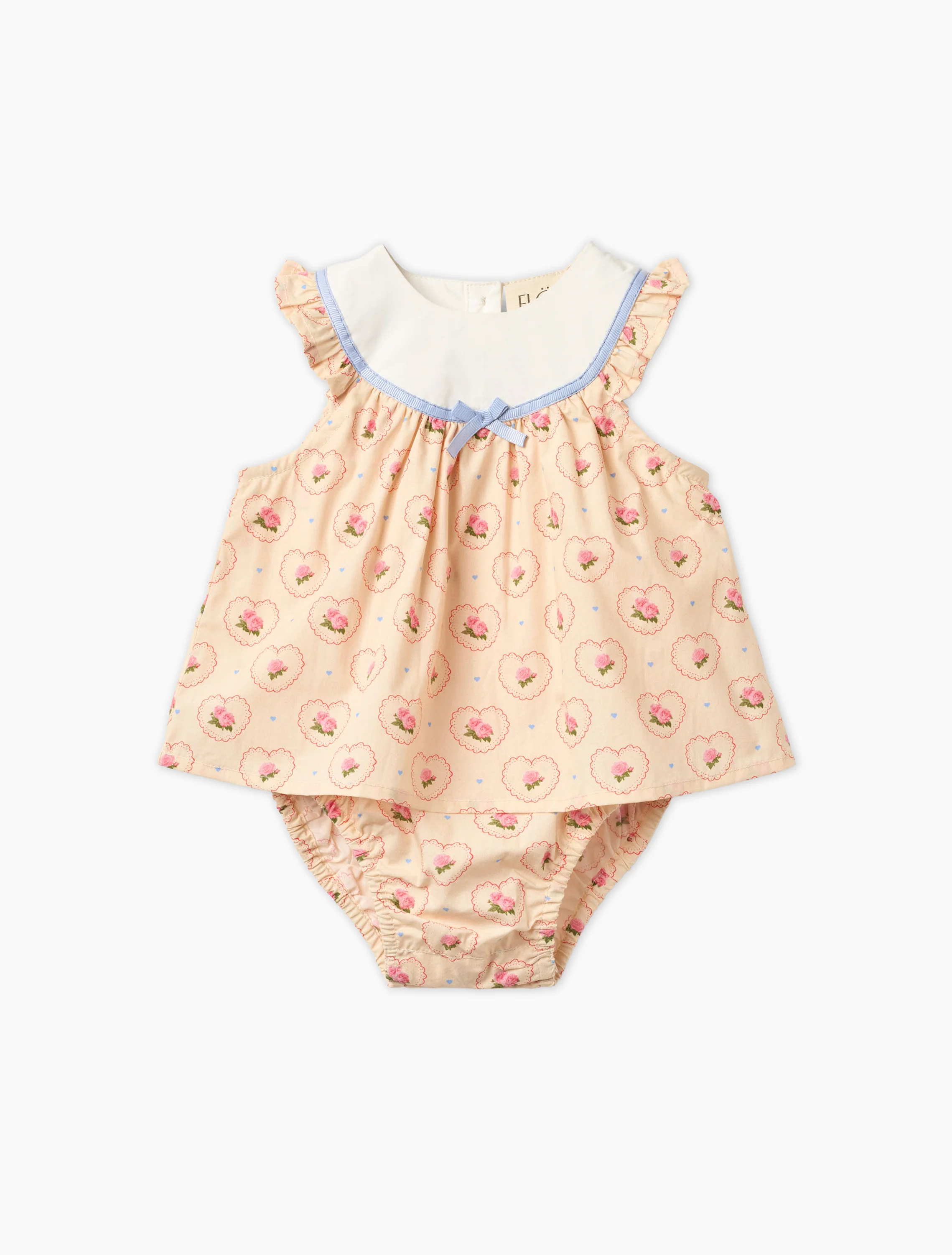 Berta Romper in Rosy Heart