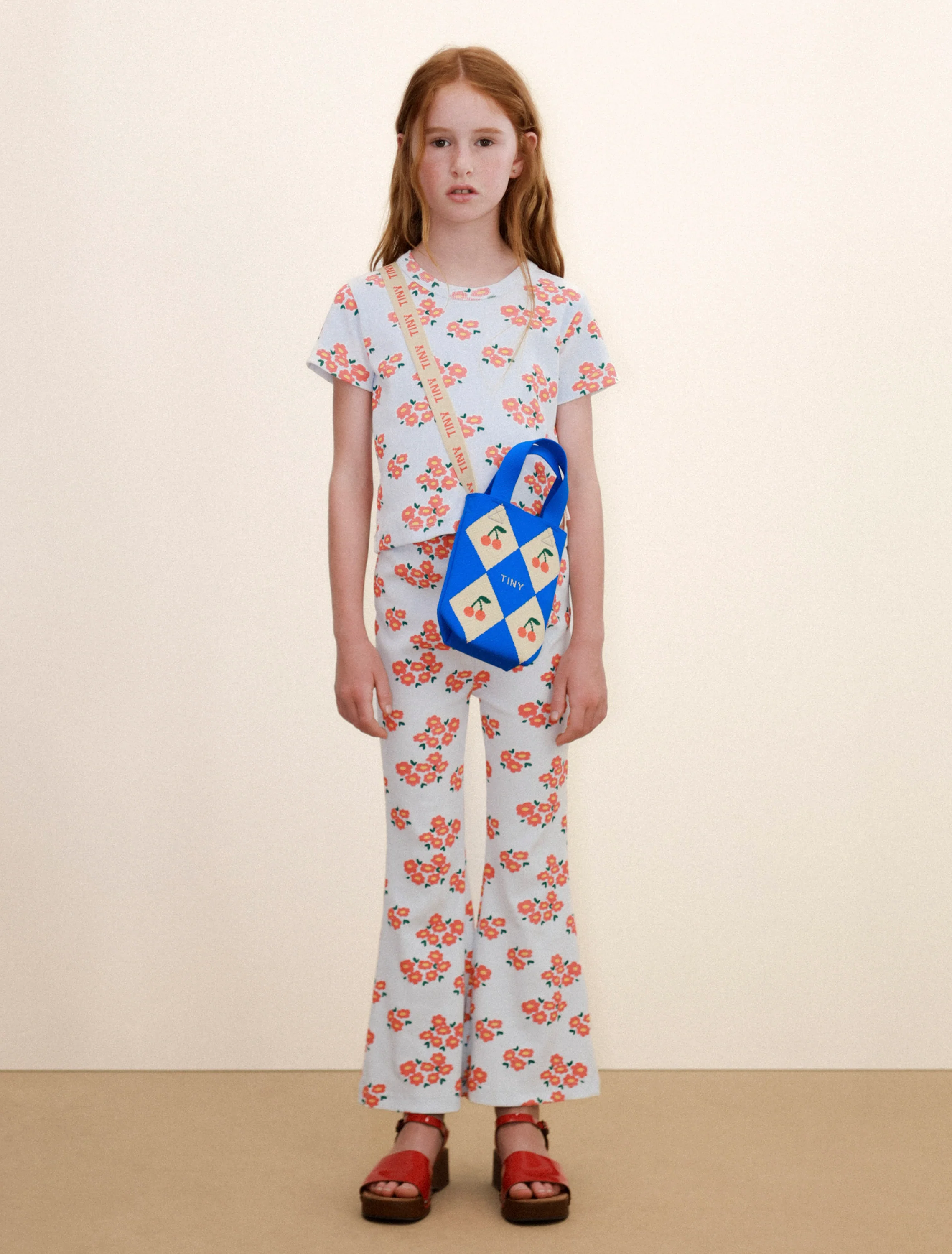 Blossoms Rib Pant in Ice Blue - Image 3