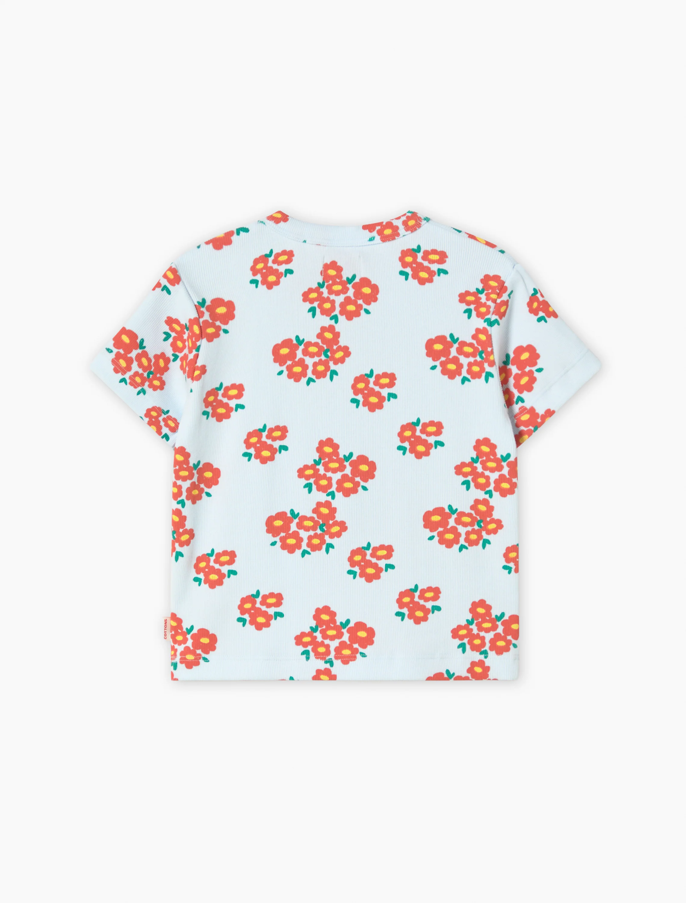 Blossoms Rib Tee in Ice Blue - Image 4