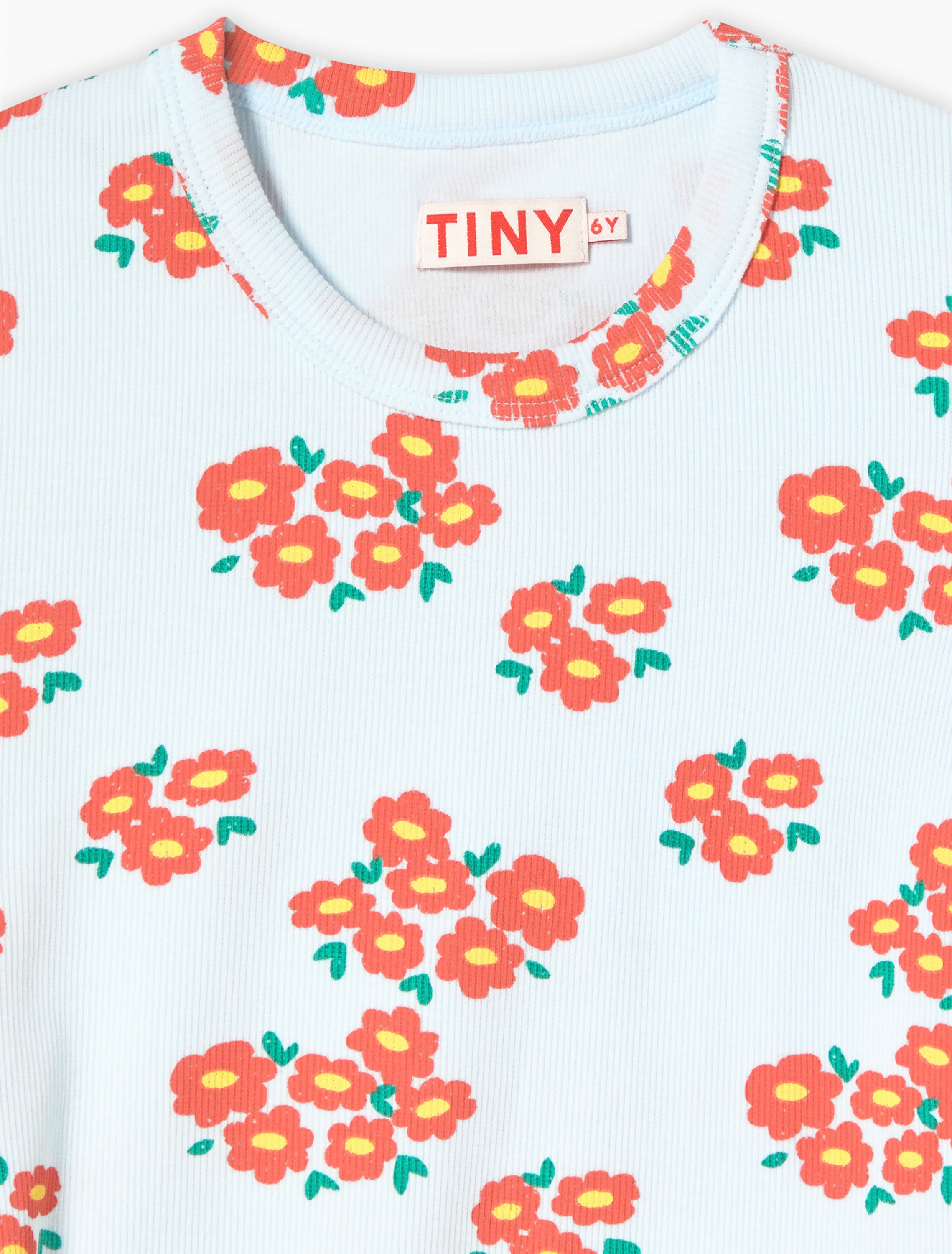 Blossoms Rib Tee in Ice Blue - Image 5