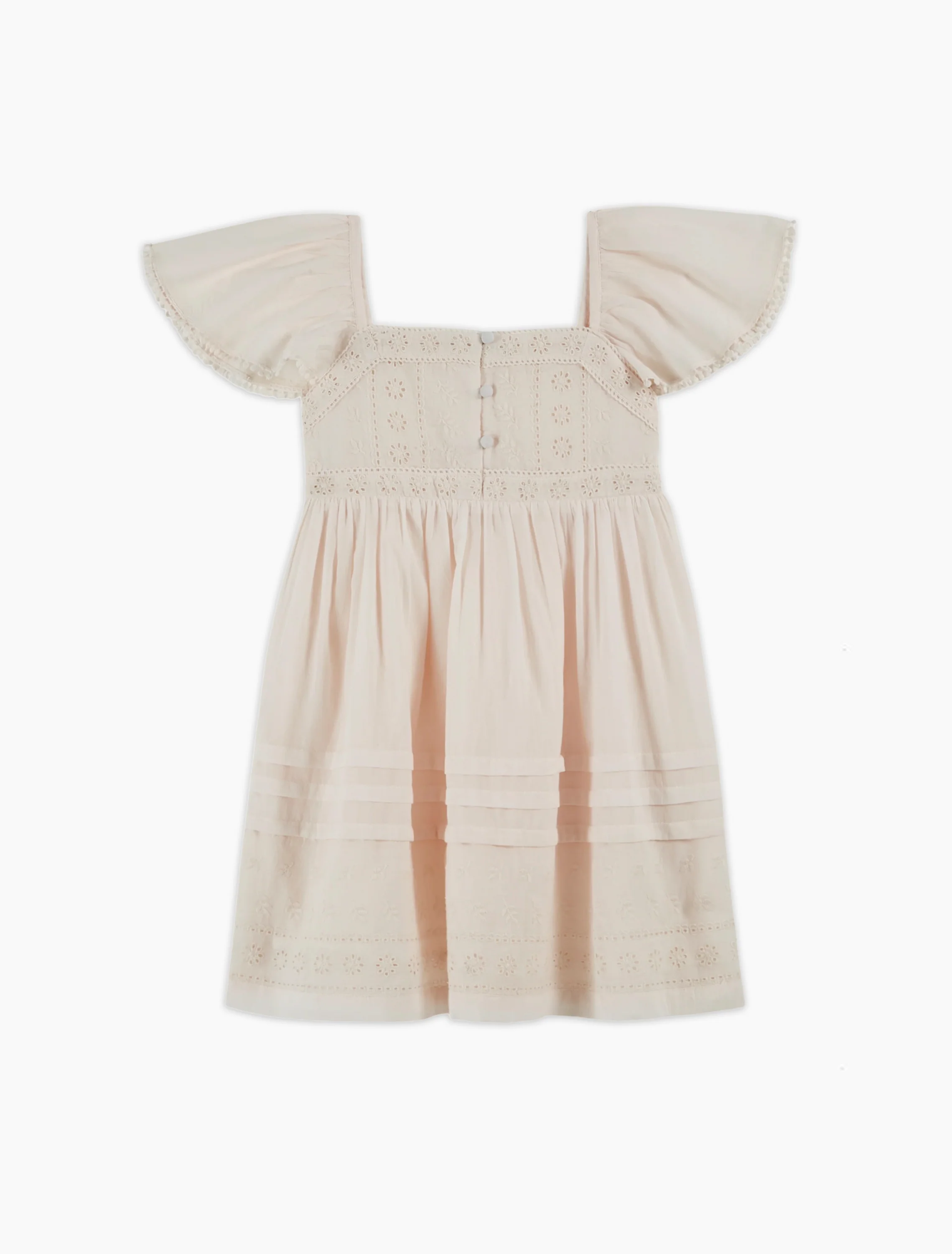 Broderie Anglaise Dress in Creme