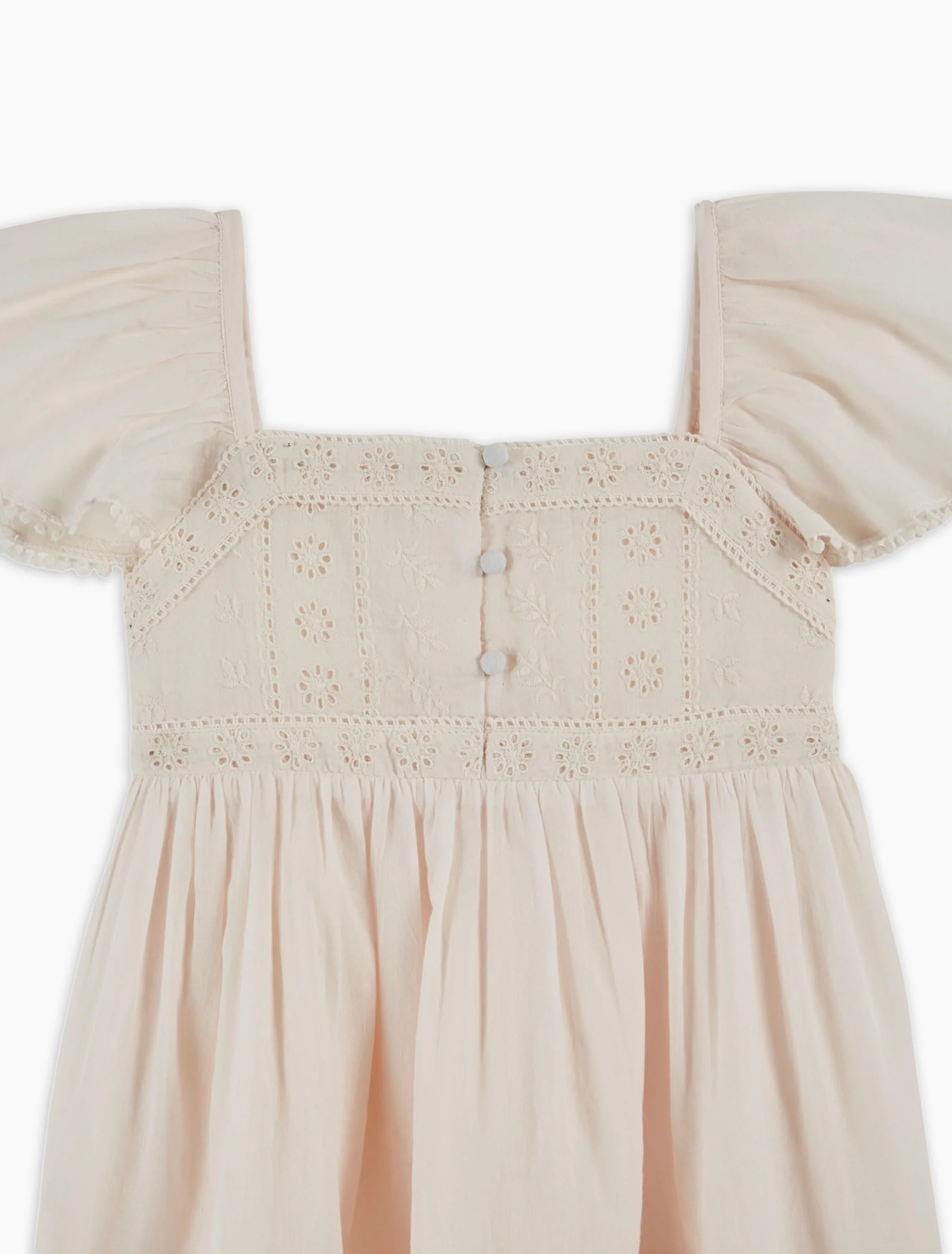 Broderie Anglaise Dress in Creme - Image 4