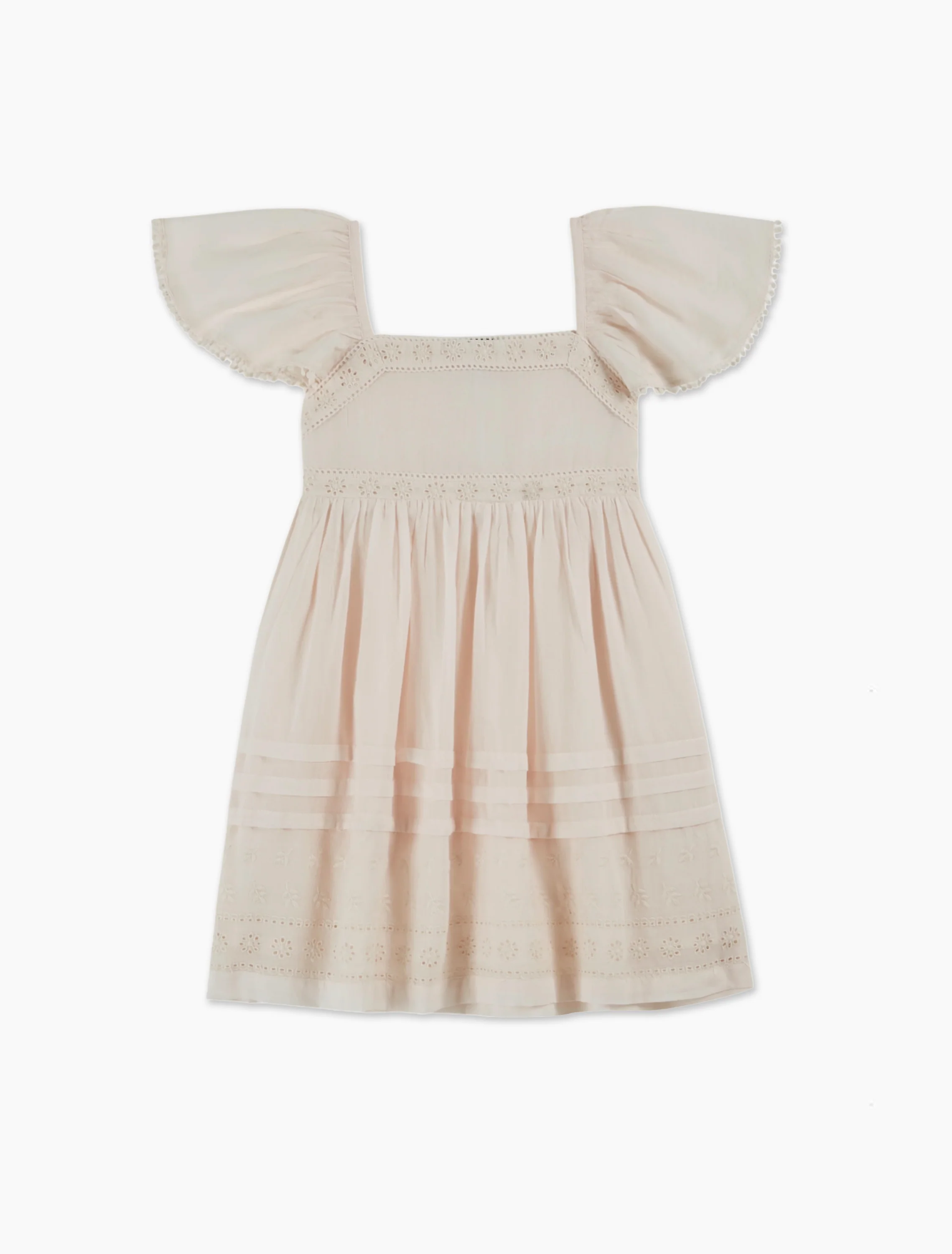 Broderie Anglaise Dress in Creme - Image 5