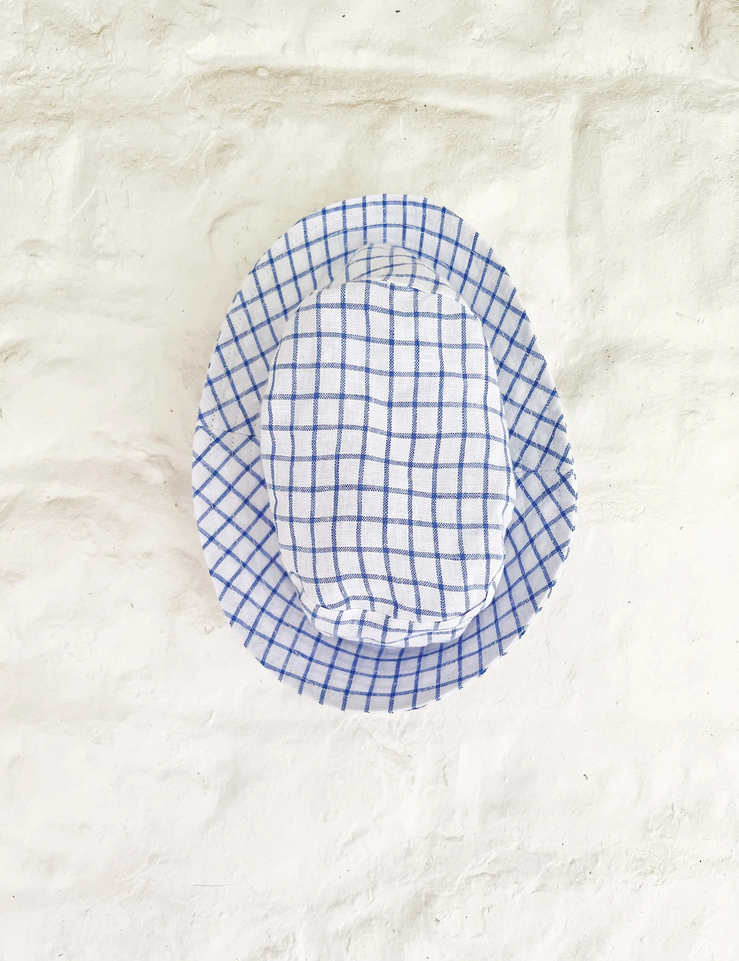 Bucket Hat in Blue Plaid Check - Image 3