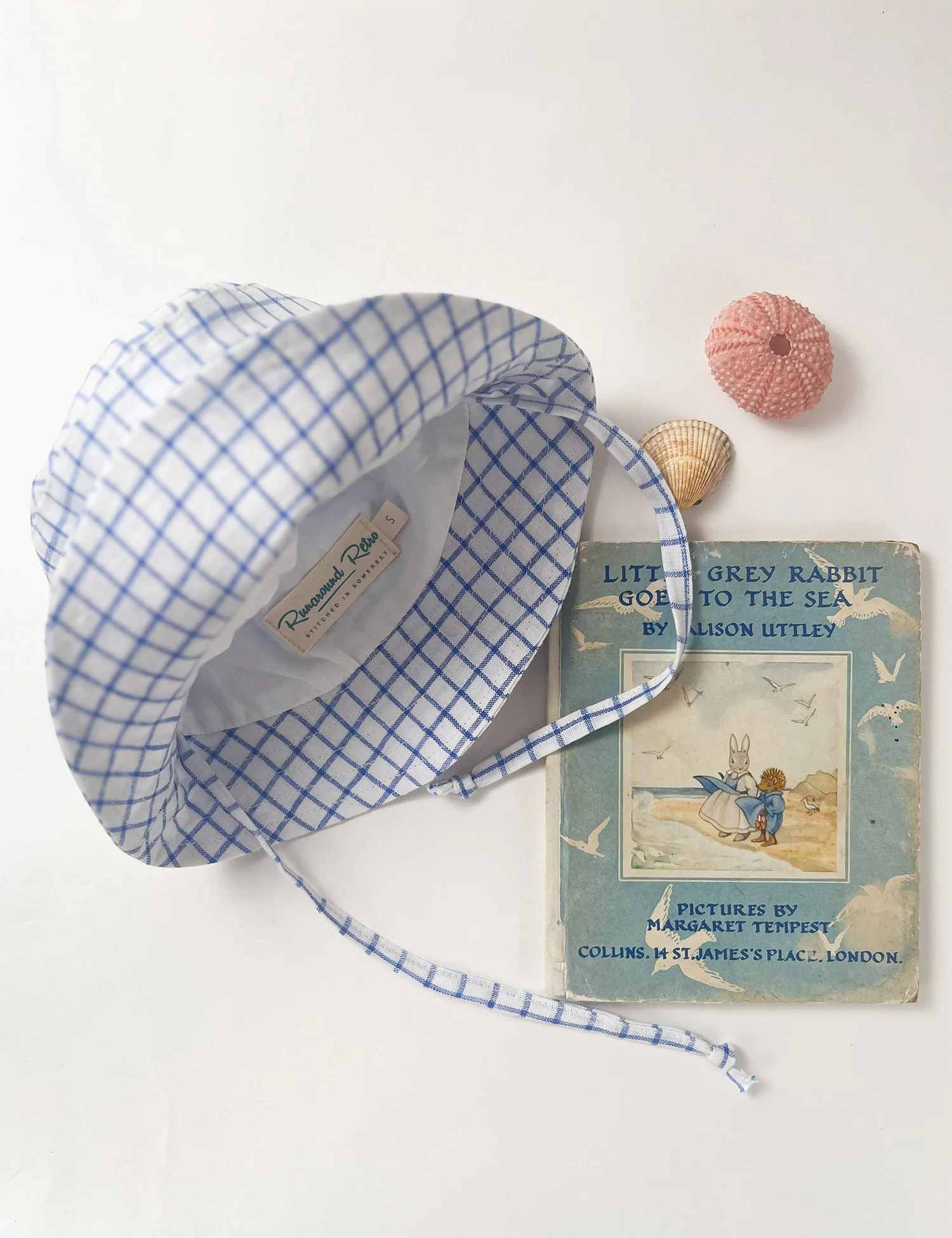 Bucket Hat in Blue Plaid Check - Image 4