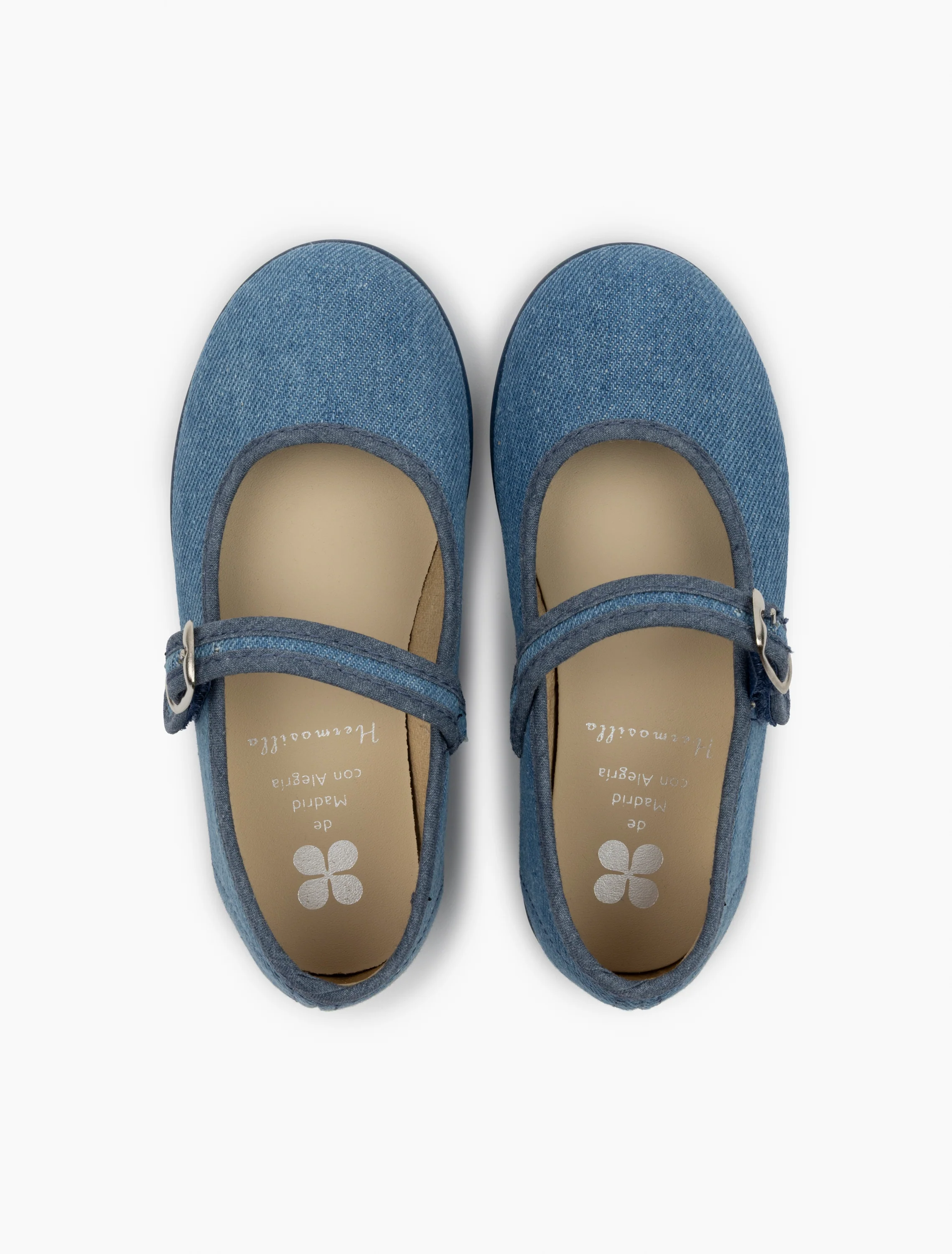 Canvas Mary Janes in Denim - Image 3