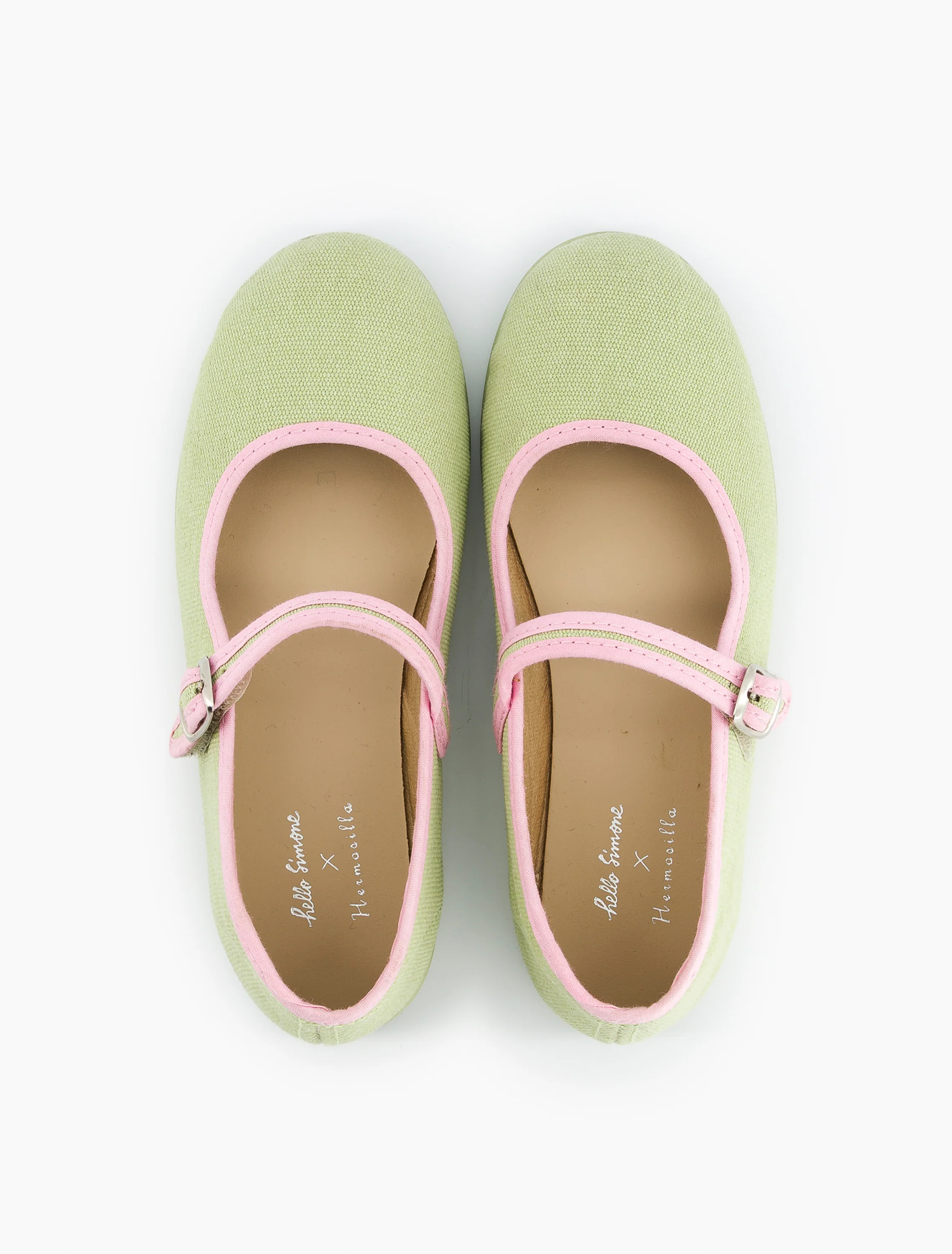Canvas Mary Janes in Pistachio - Image 3