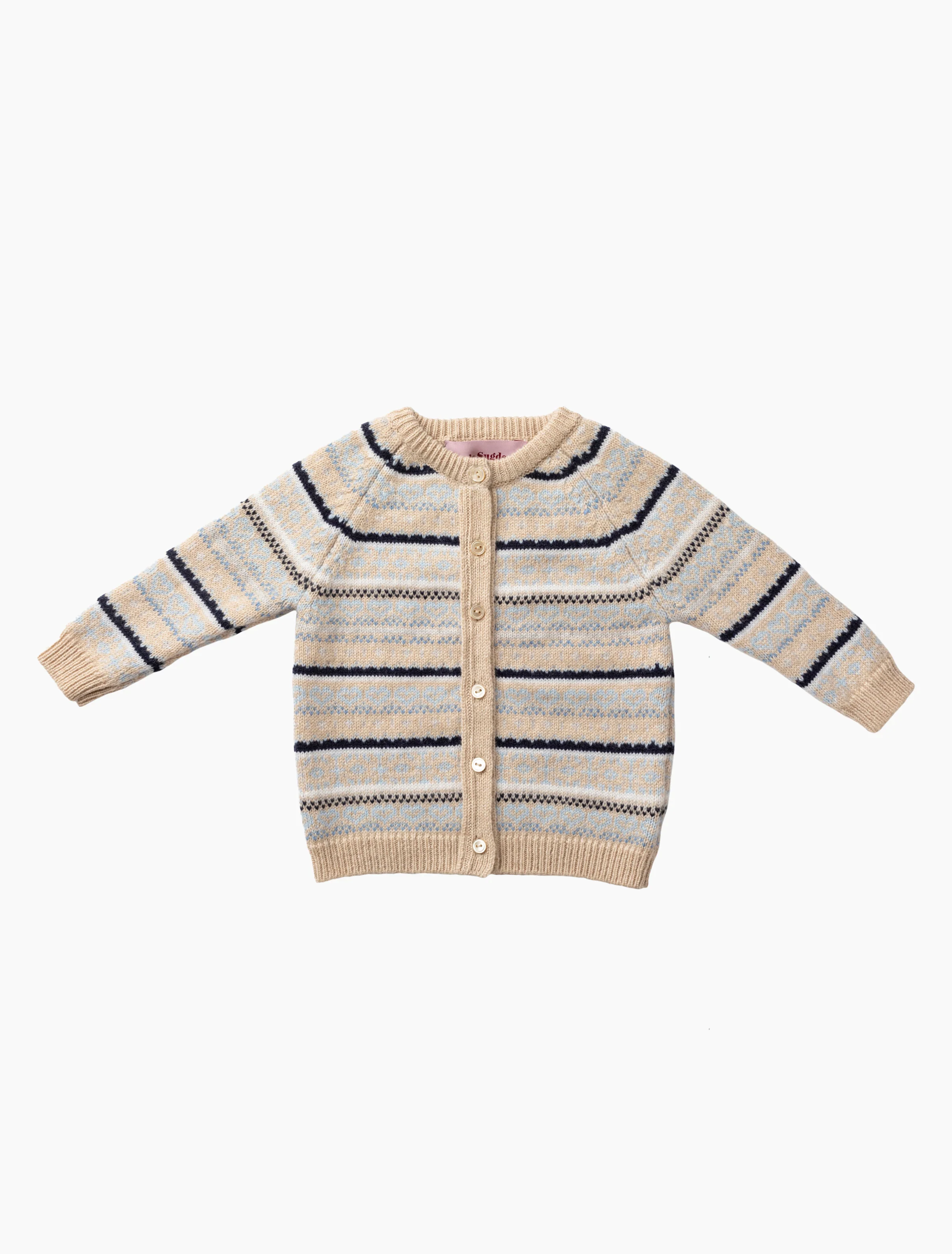 Cashmere Fairisle Cardigan in Linen