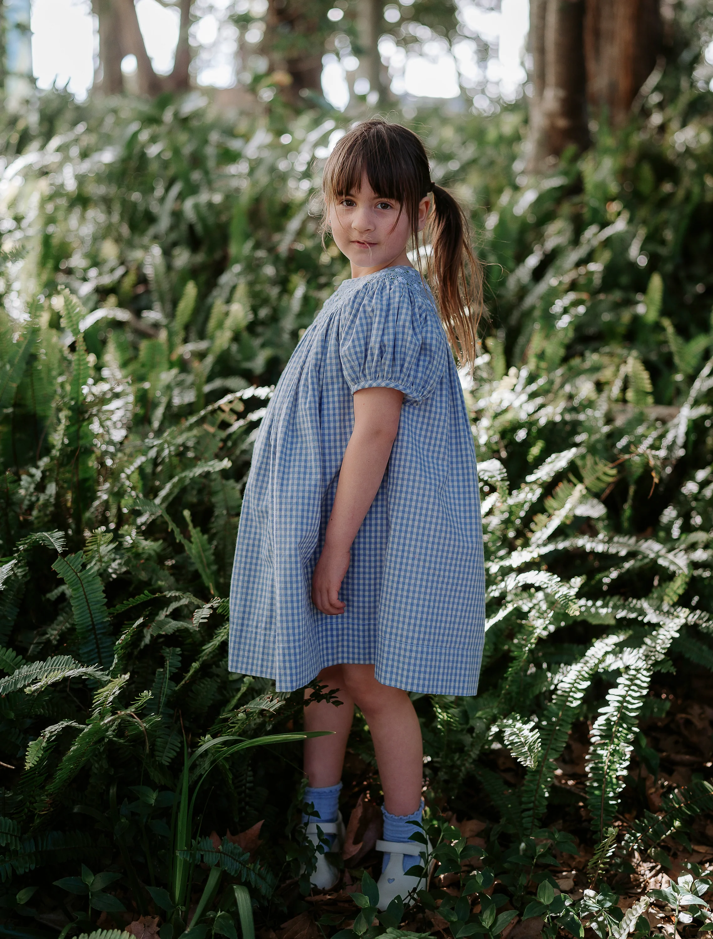 Celeste Dress in Baby Blue Gingham - Image 3