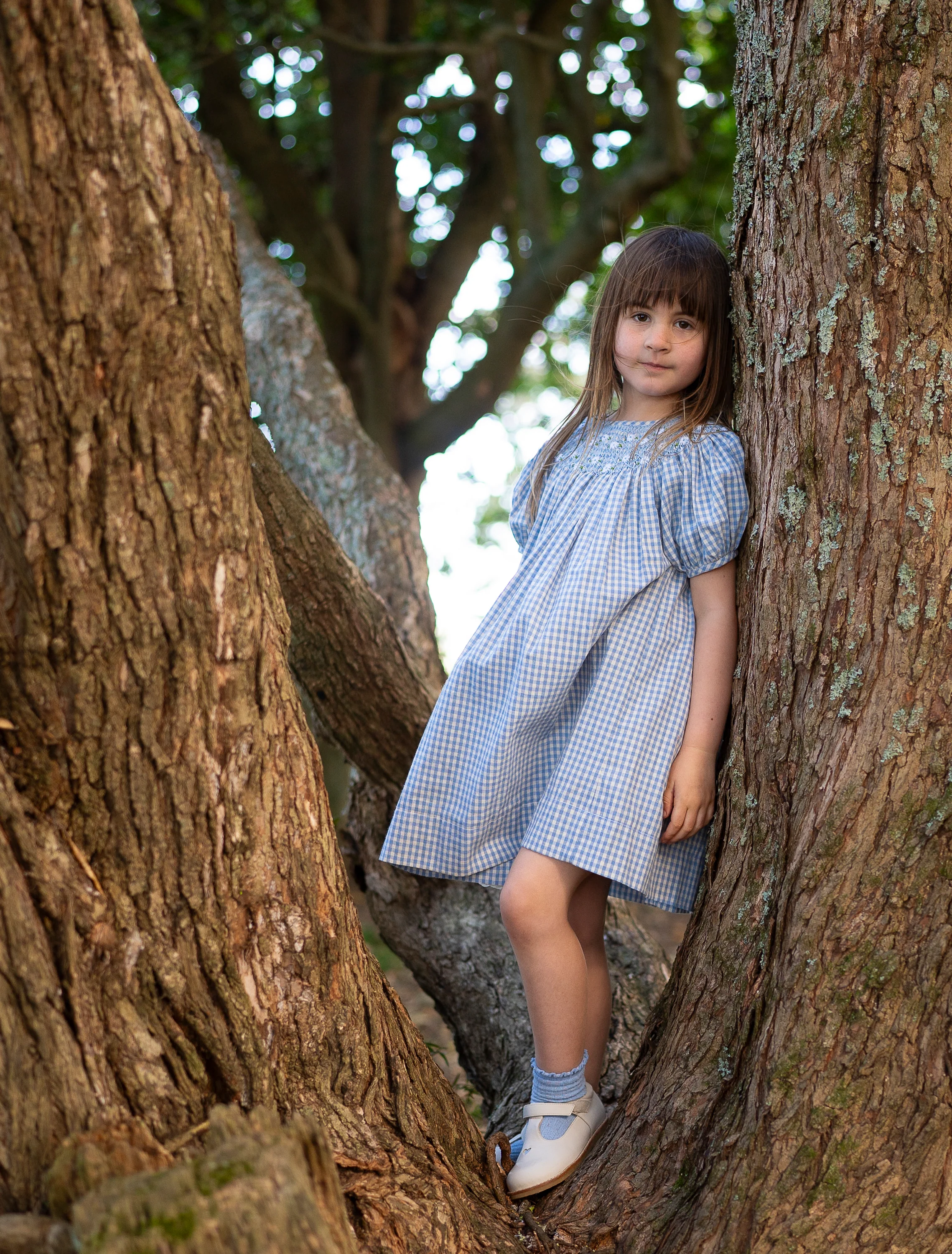 Celeste Dress in Baby Blue Gingham - Image 4