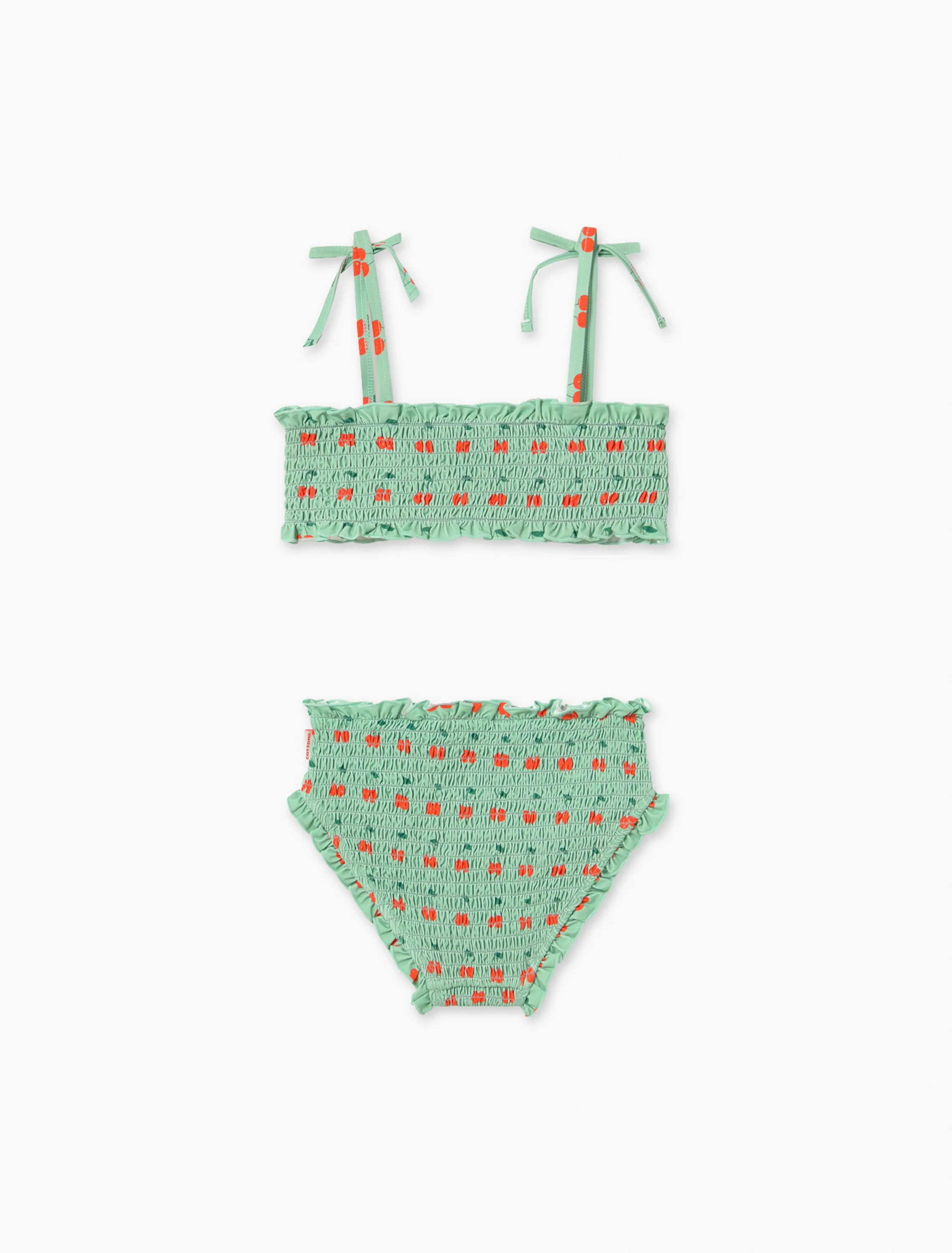 Cherries Smock Swim Set in Washed Emerald - Image 3