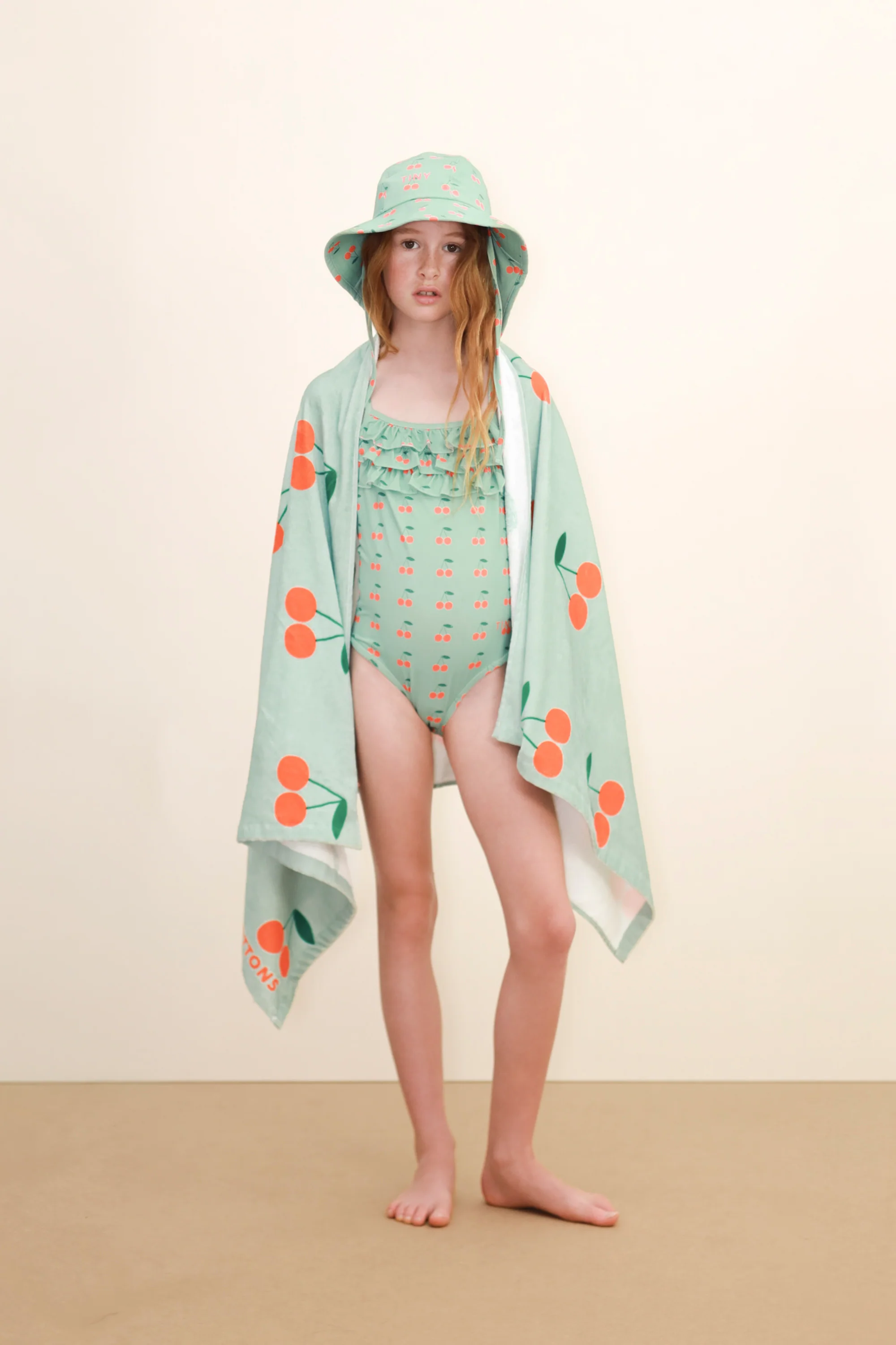 Cherries Towel in Washed Emerald - Image 3