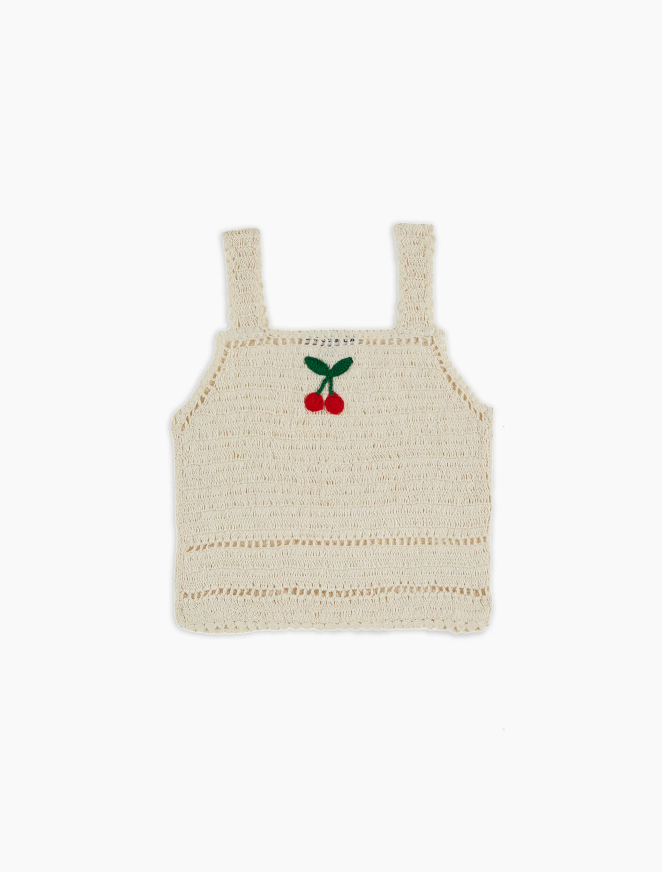 Cherry Crochet Top in Creme