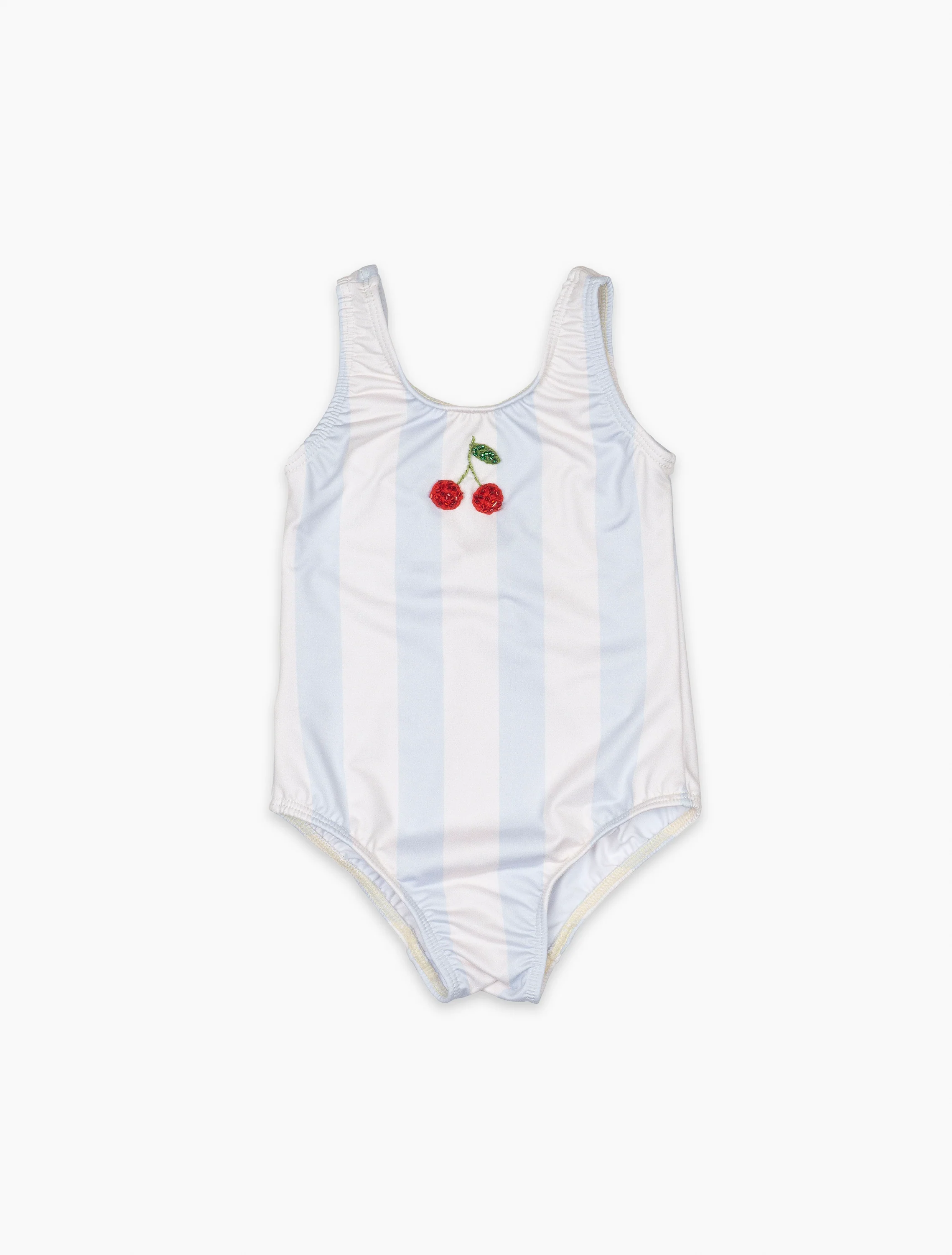 Cherry Tank Swimsuit in Blue Stripe