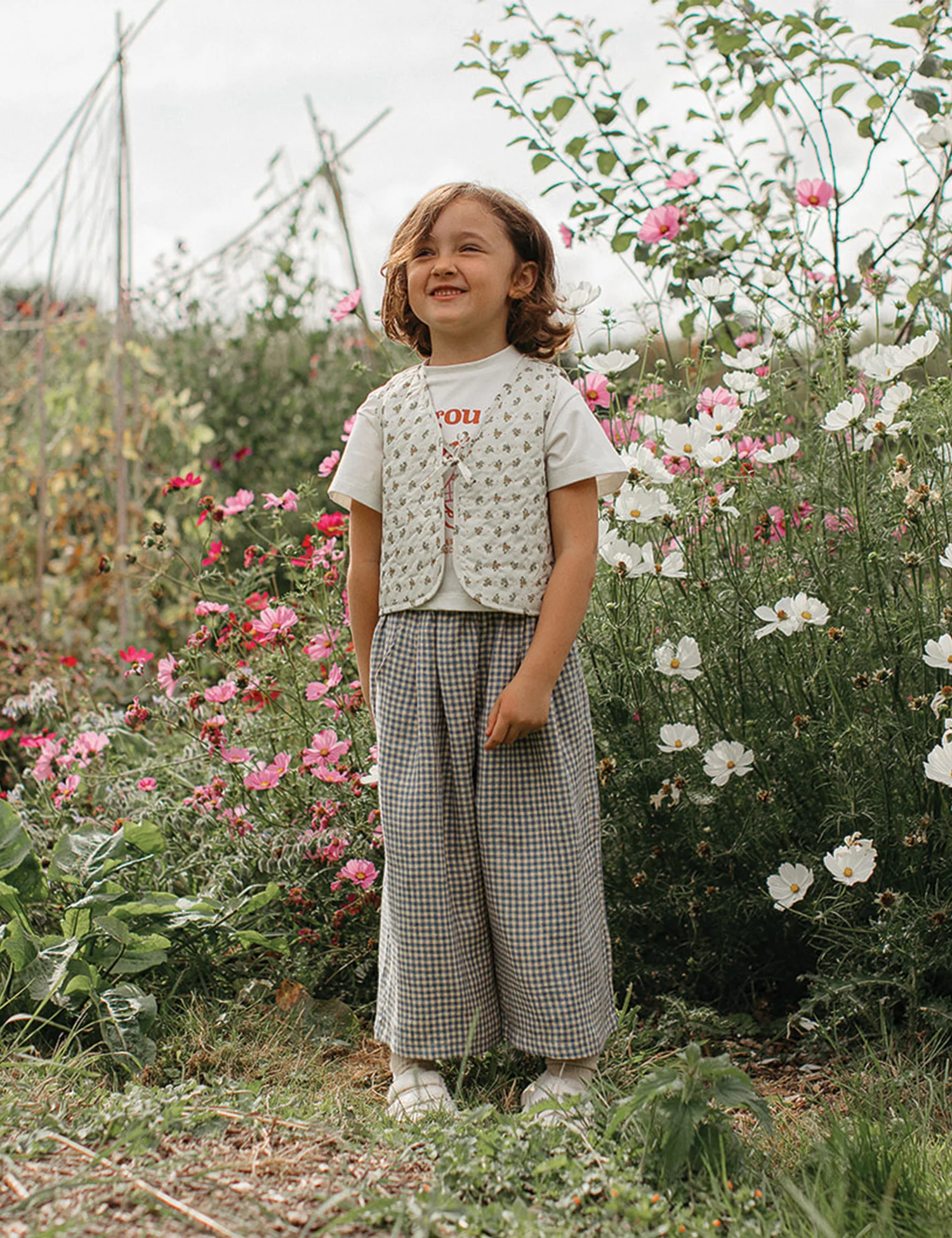 Coco Vest in Ditsy Heart Floral Organic Cotton - Image 4