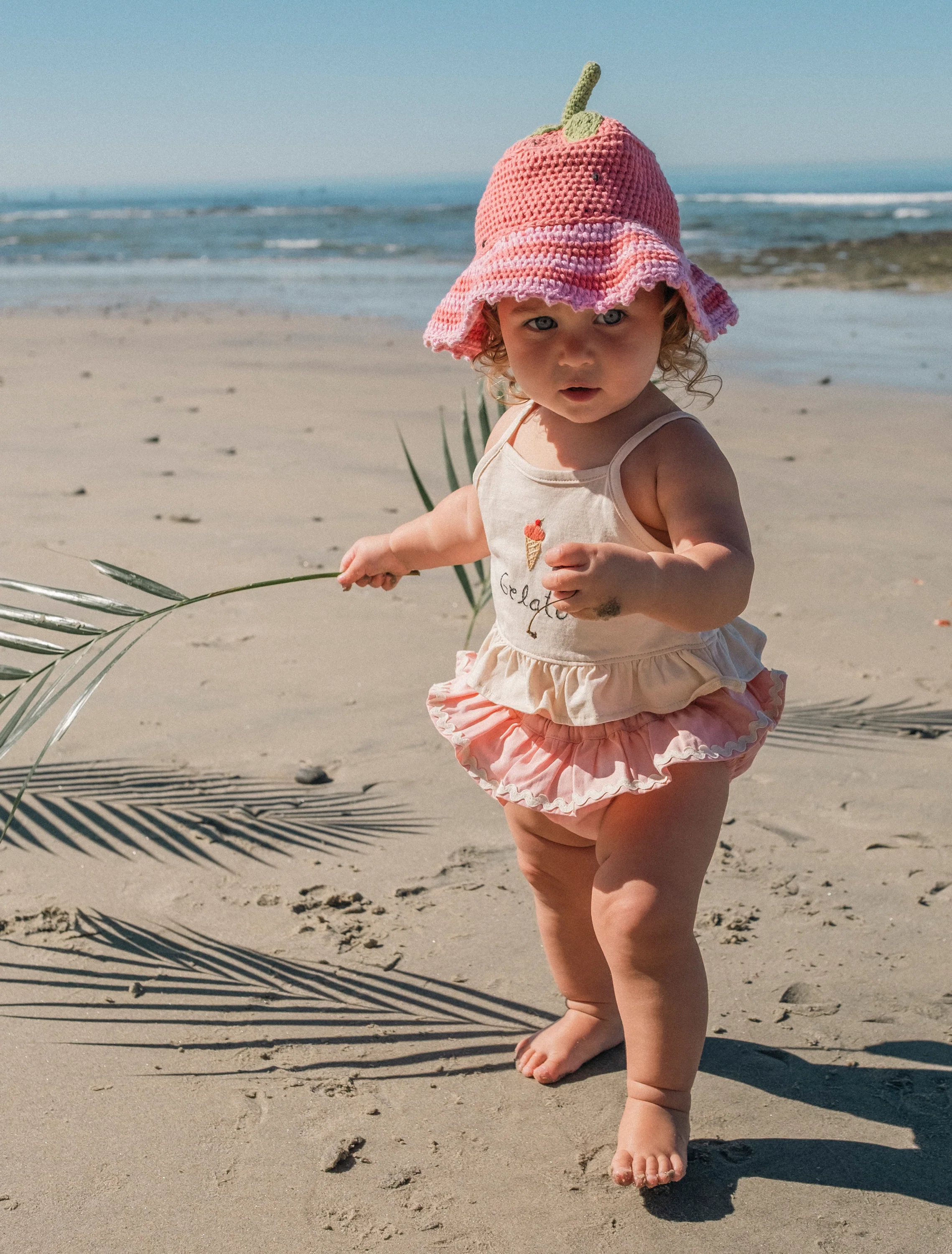 Crochet Bucket Hat in Strawberries - Image 3