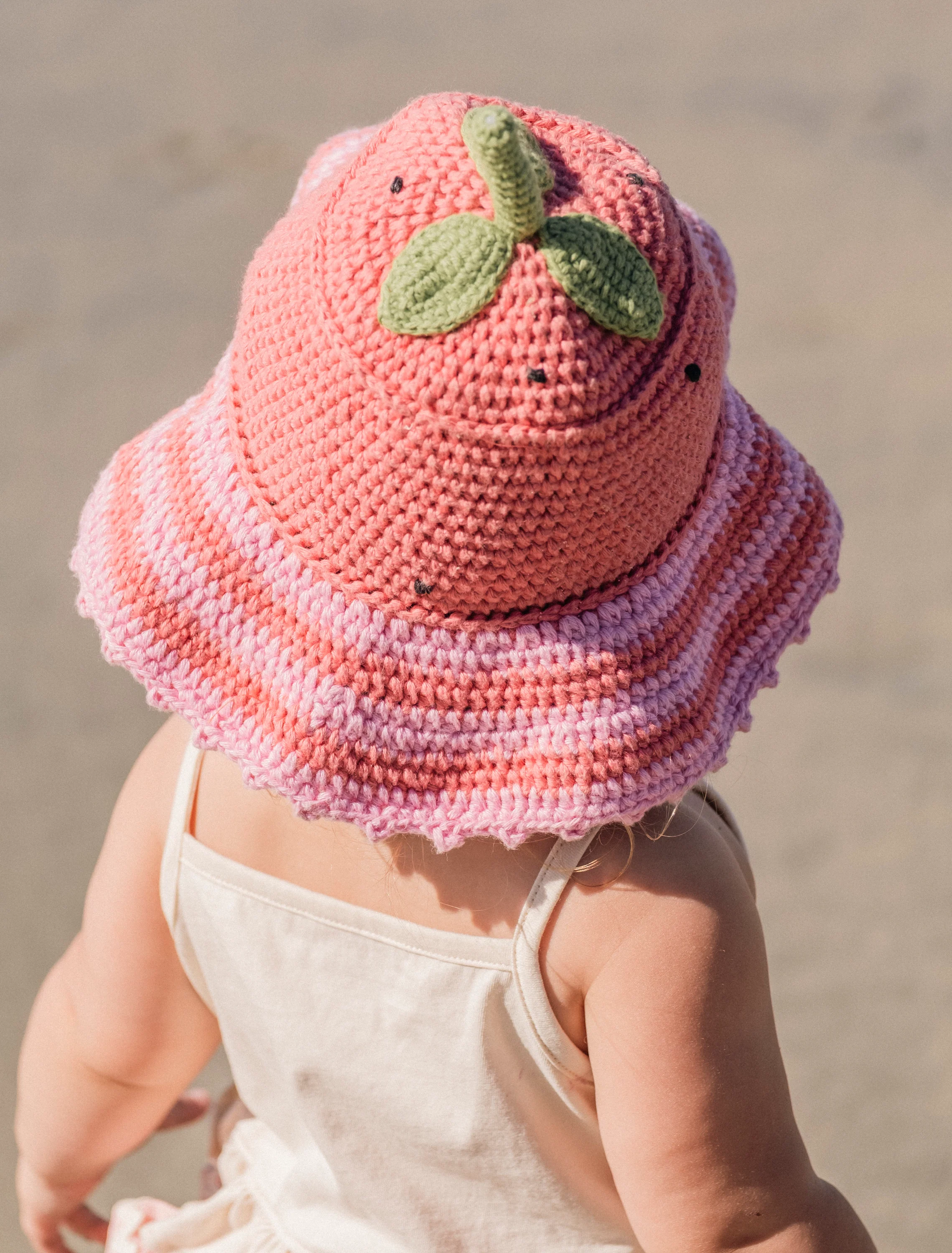 Crochet Bucket Hat in Strawberries - Image 5
