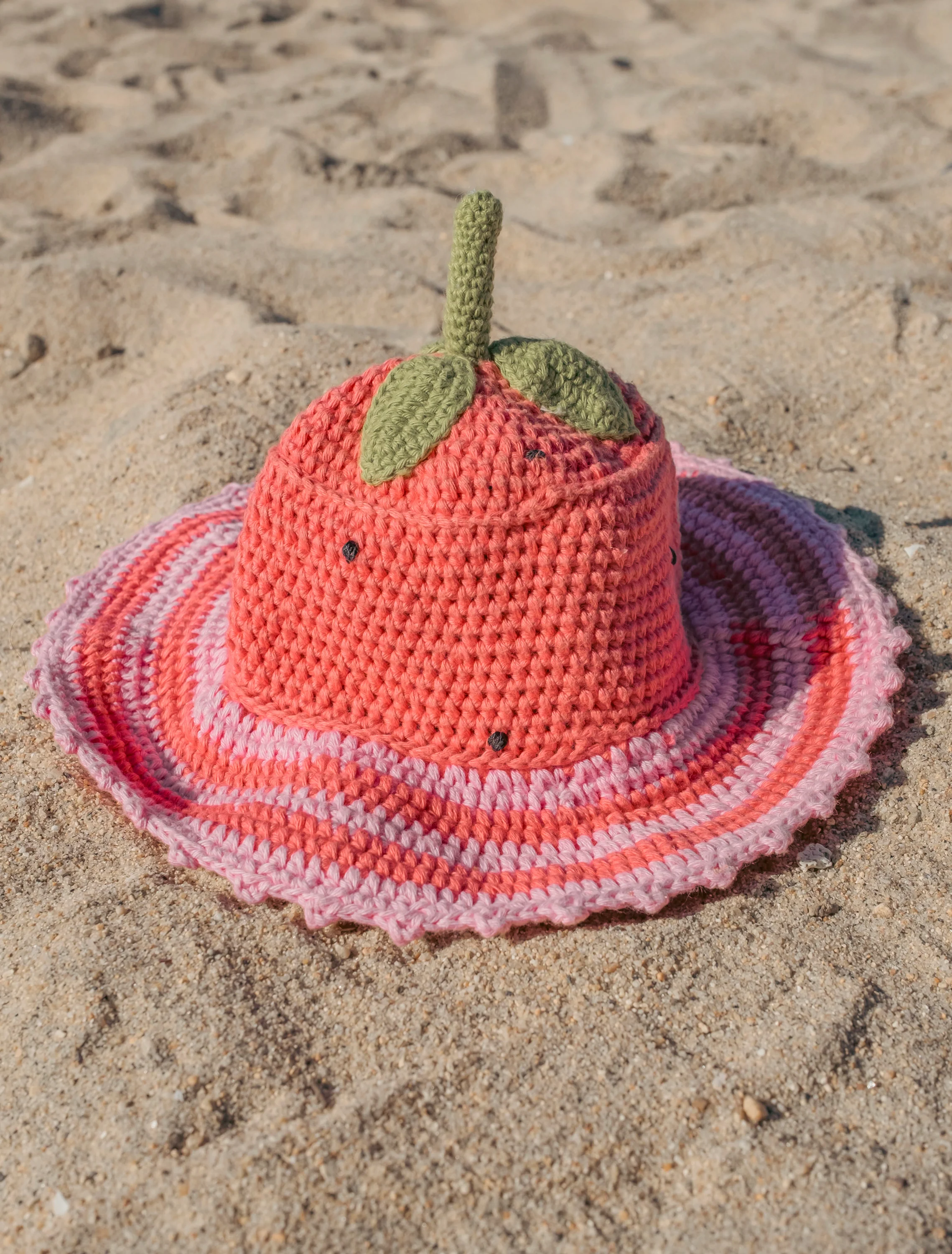 Crochet Bucket Hat in Strawberries - Image 7