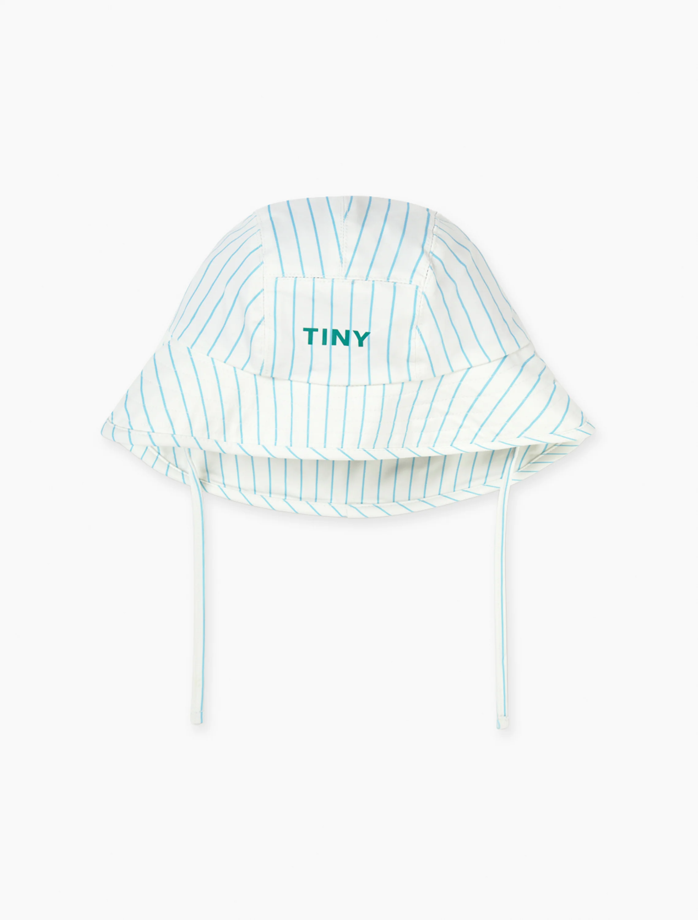 Cyan Fine Stripes Bucket Hat in Light Cyan