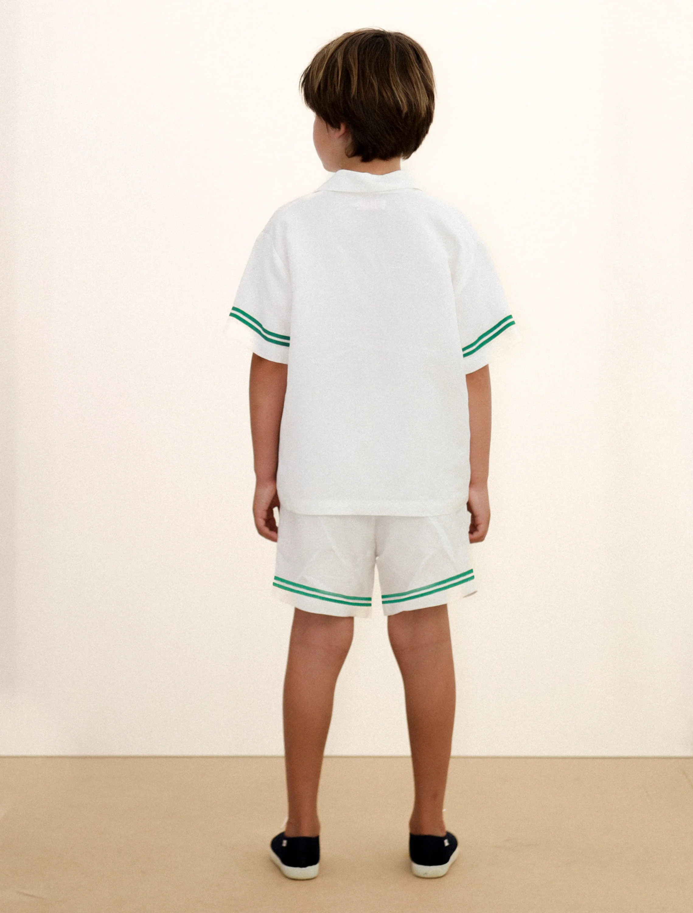 Daisies Linen Shorts in Off-White - Image 3
