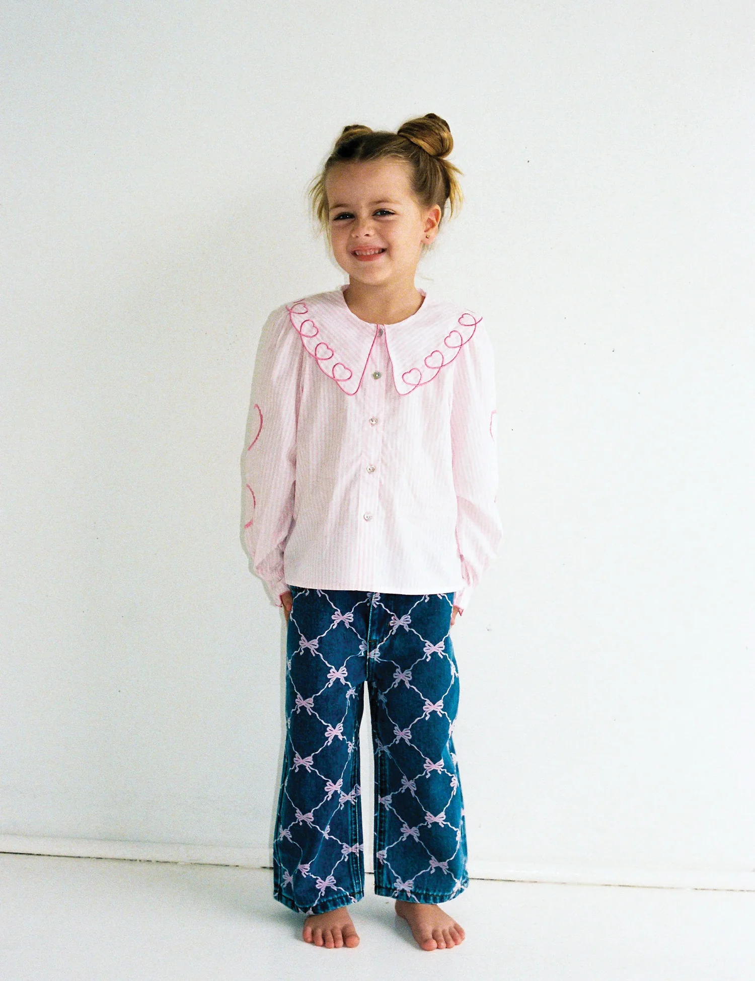 Darling Blouse in Pink Stripes/Hearts - Image 4