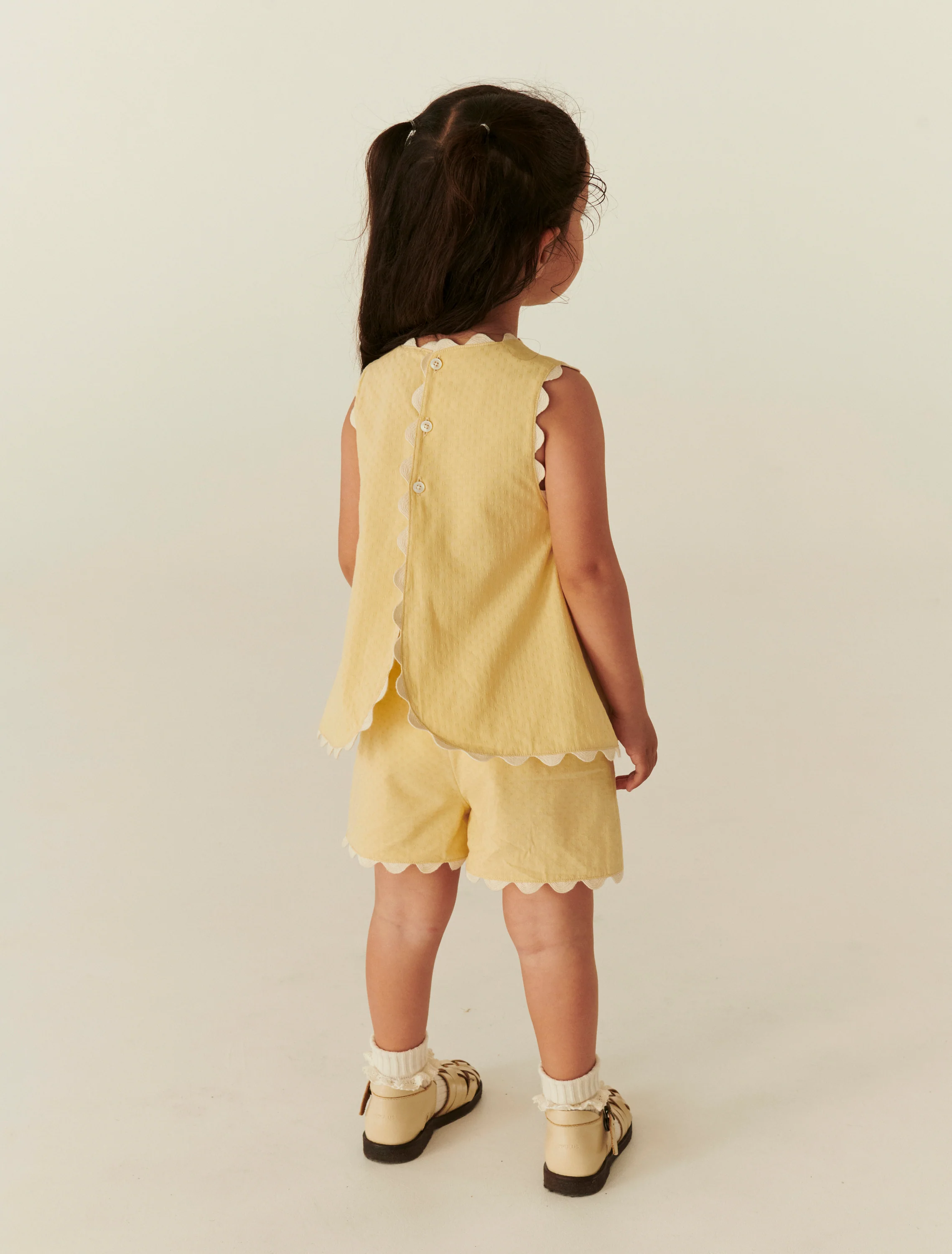 Deco Top+Shorts Set in Pale Yellow - Image 3