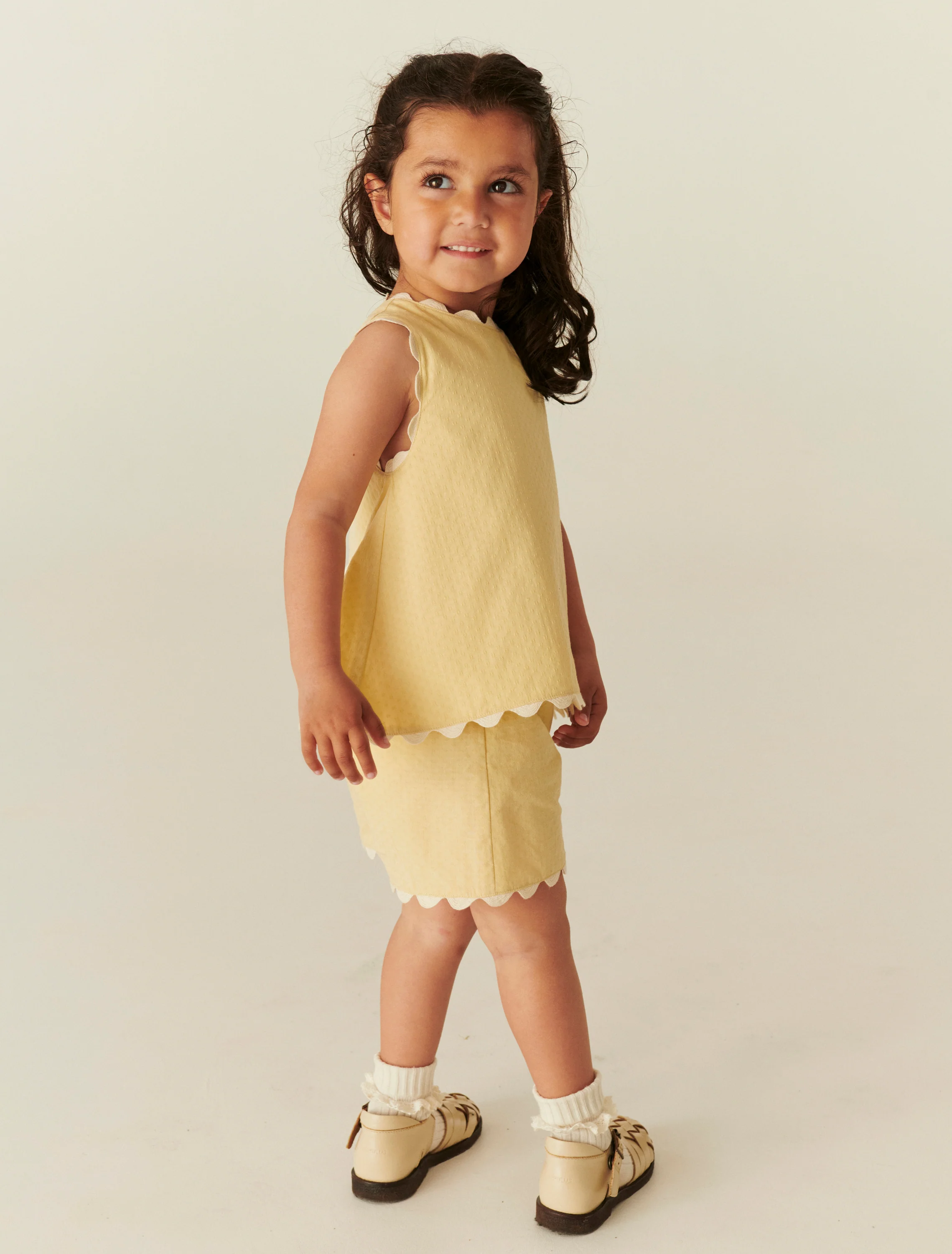 Deco Top+Shorts Set in Pale Yellow - Image 4