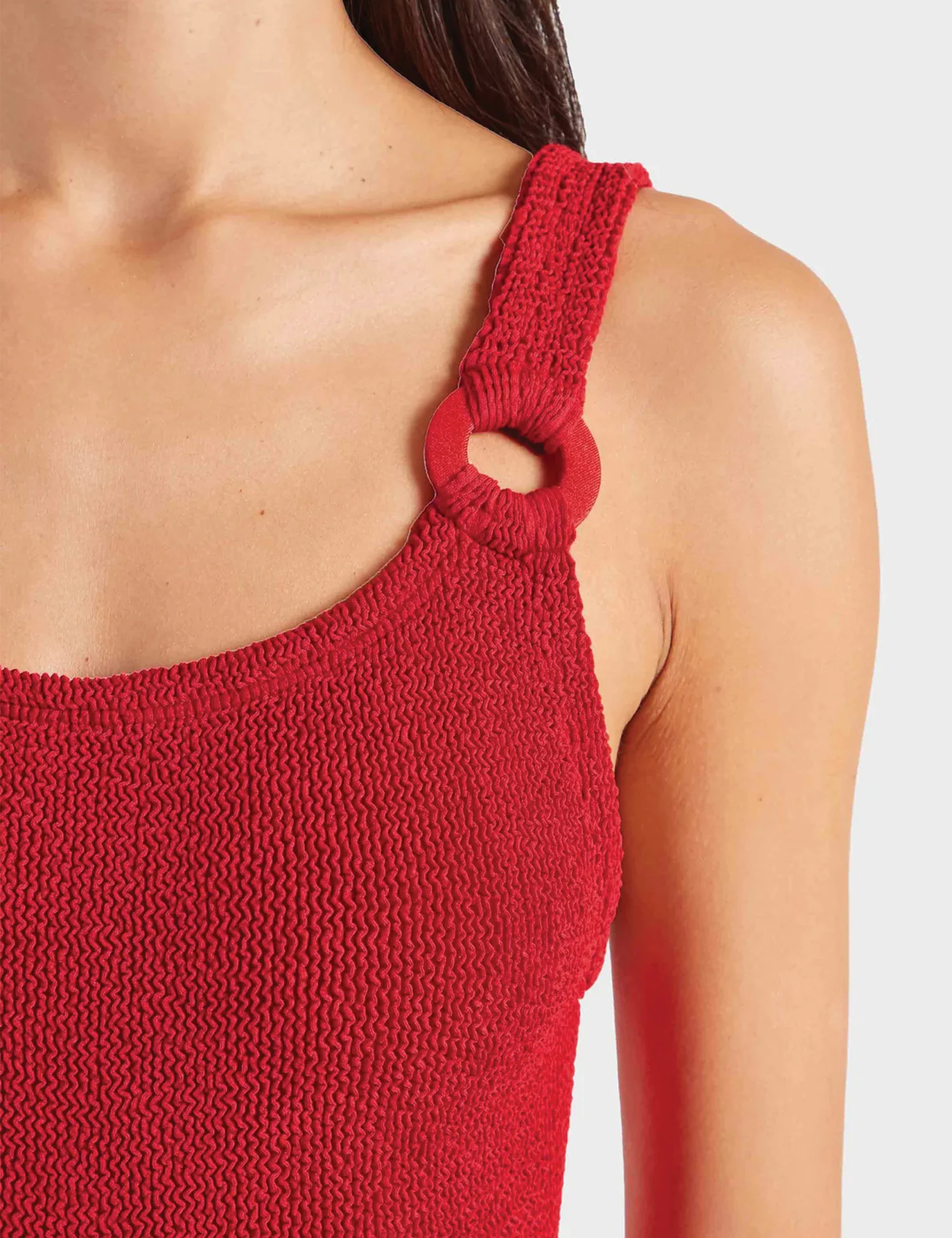 Women's Domino One-Piece Swimsuit in Red - Image 4