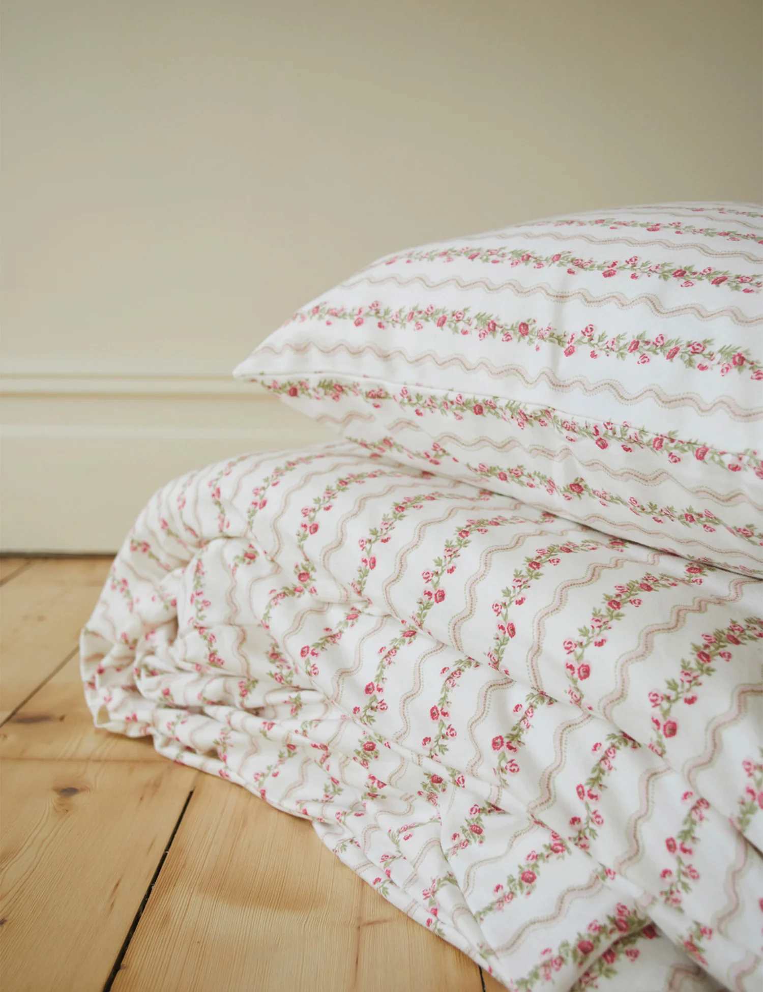 Duvet + Pillow Set in Floral Stripe - Image 6