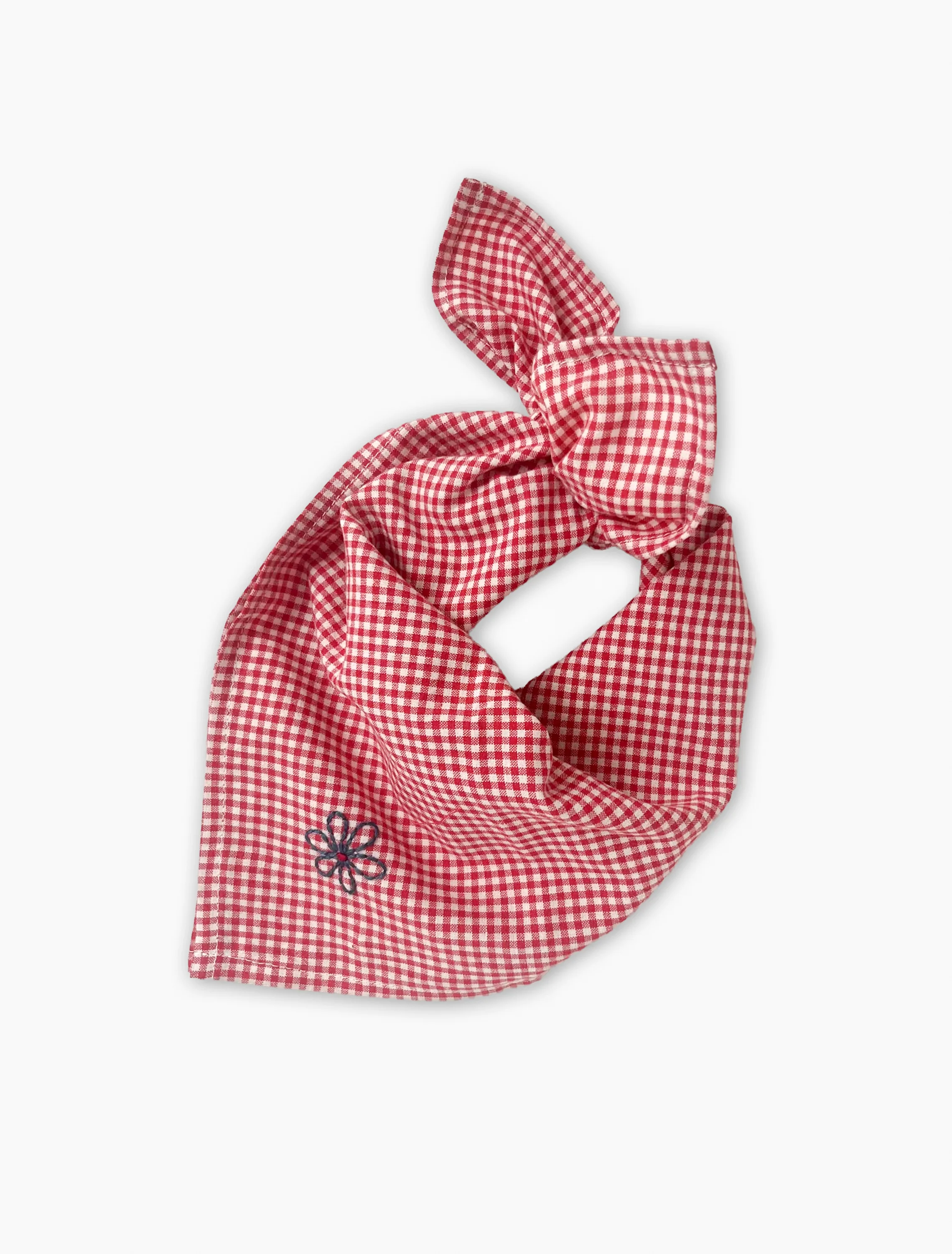 Evie Scarf in Red Cotton Gingham
