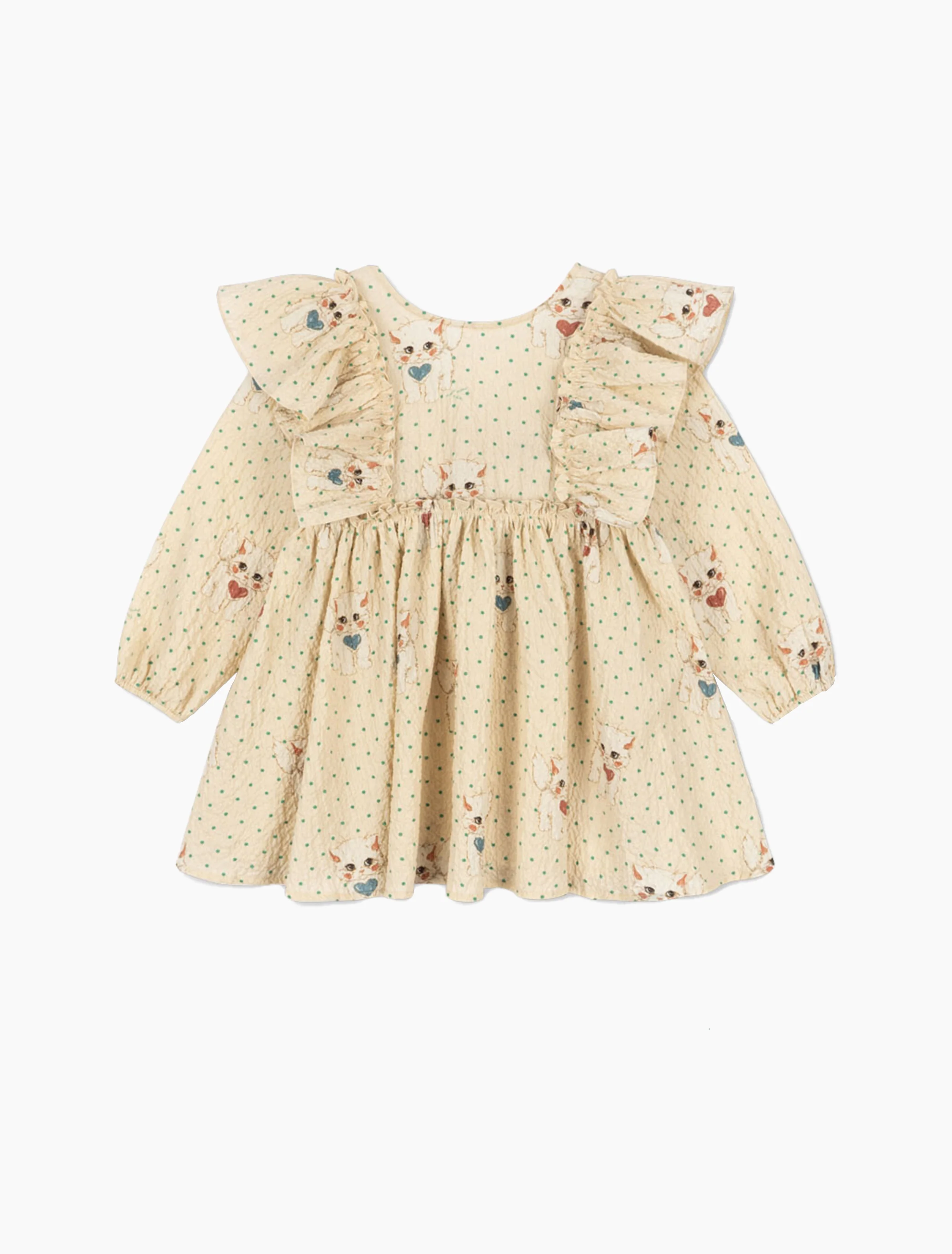 Elin Bow Dress in Dot Miao Mist
