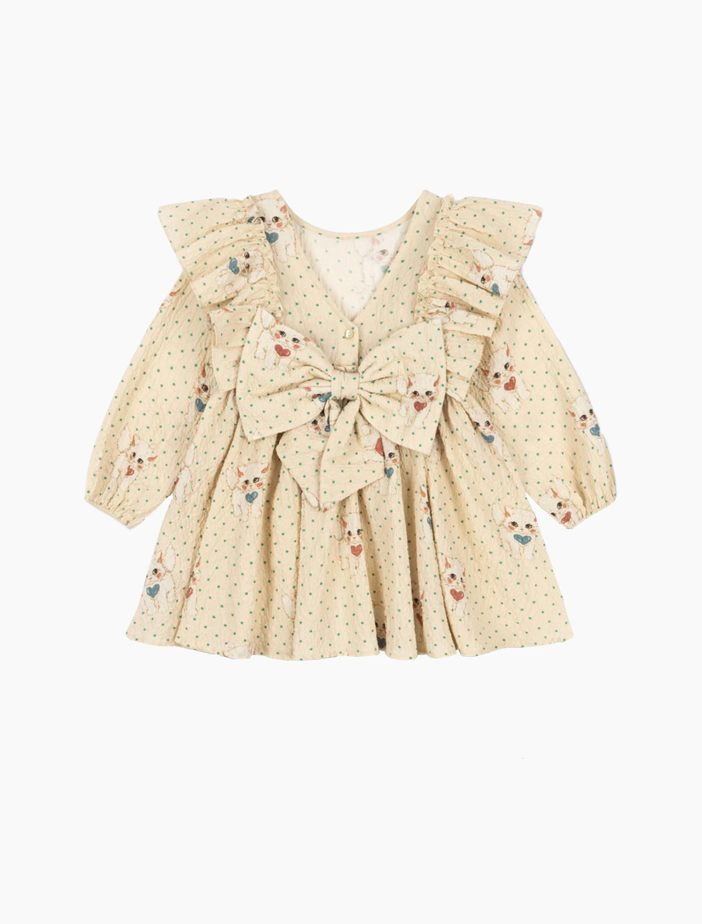 Elin Bow Dress in Dot Miao Mist - Image 5