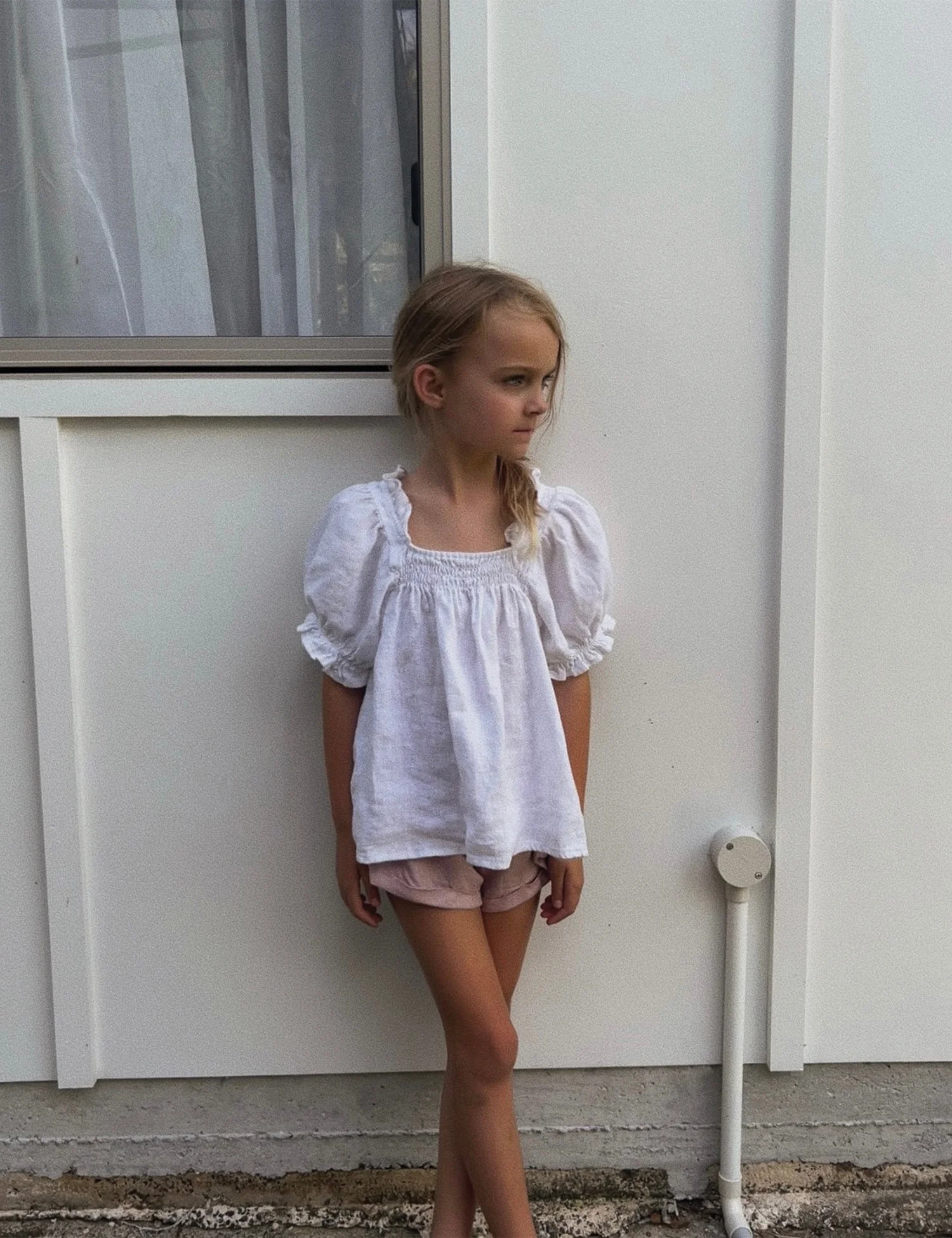 Elisabell Top in White Linen - Image 3